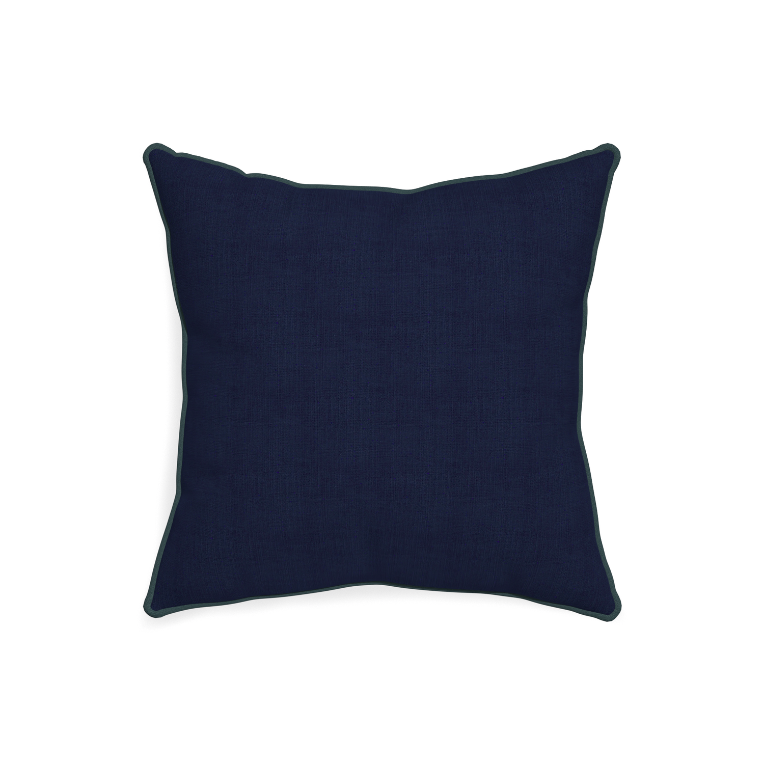 20-square midnight custom navy bluepillow with p piping on white background