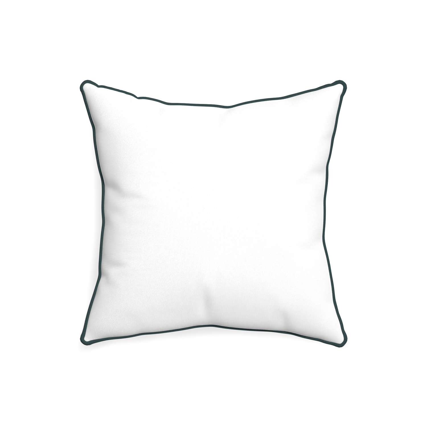20-square snow custom white cottonpillow with p piping on white background