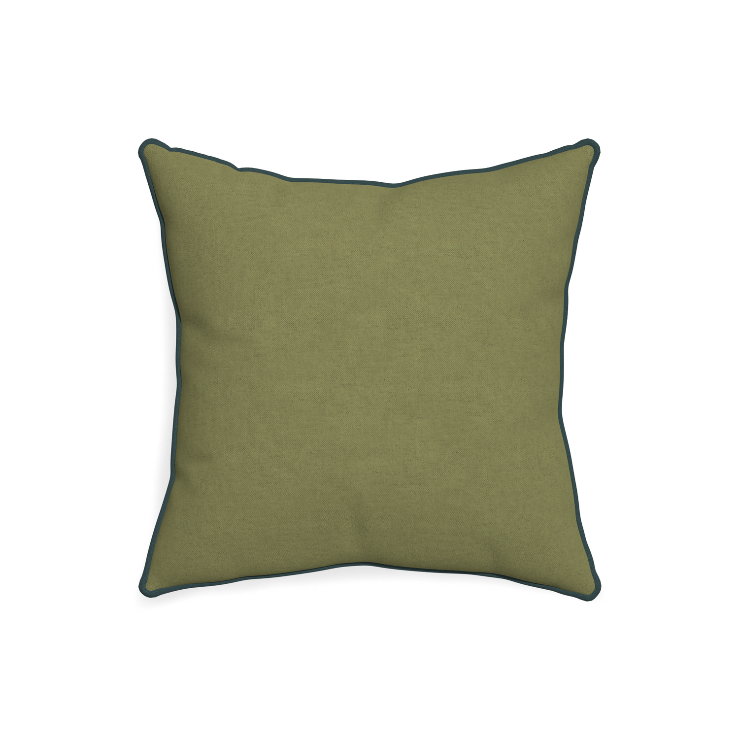 20-square moss custom moss greenpillow with p piping on white background