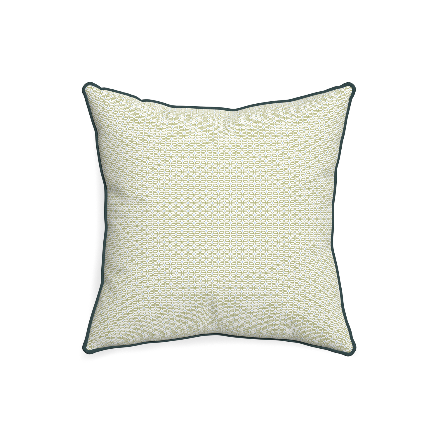 20-square loomi moss custom moss green geometricpillow with p piping on white background