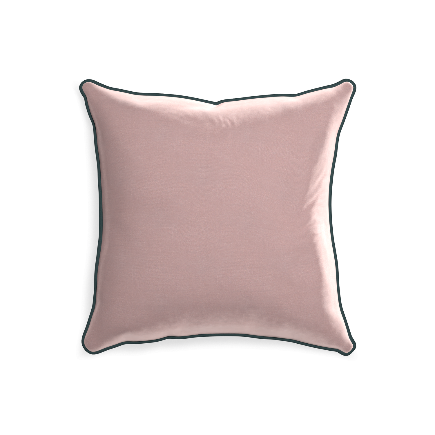 20-square mauve velvet custom mauvepillow with p piping on white background