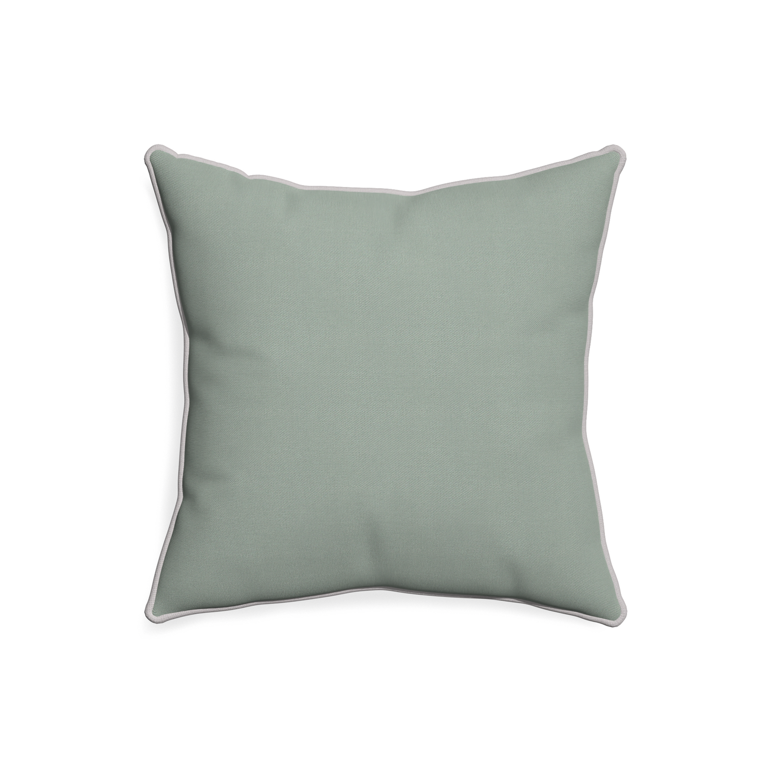 20-square sage custom sage green cottonpillow with pebble piping on white background