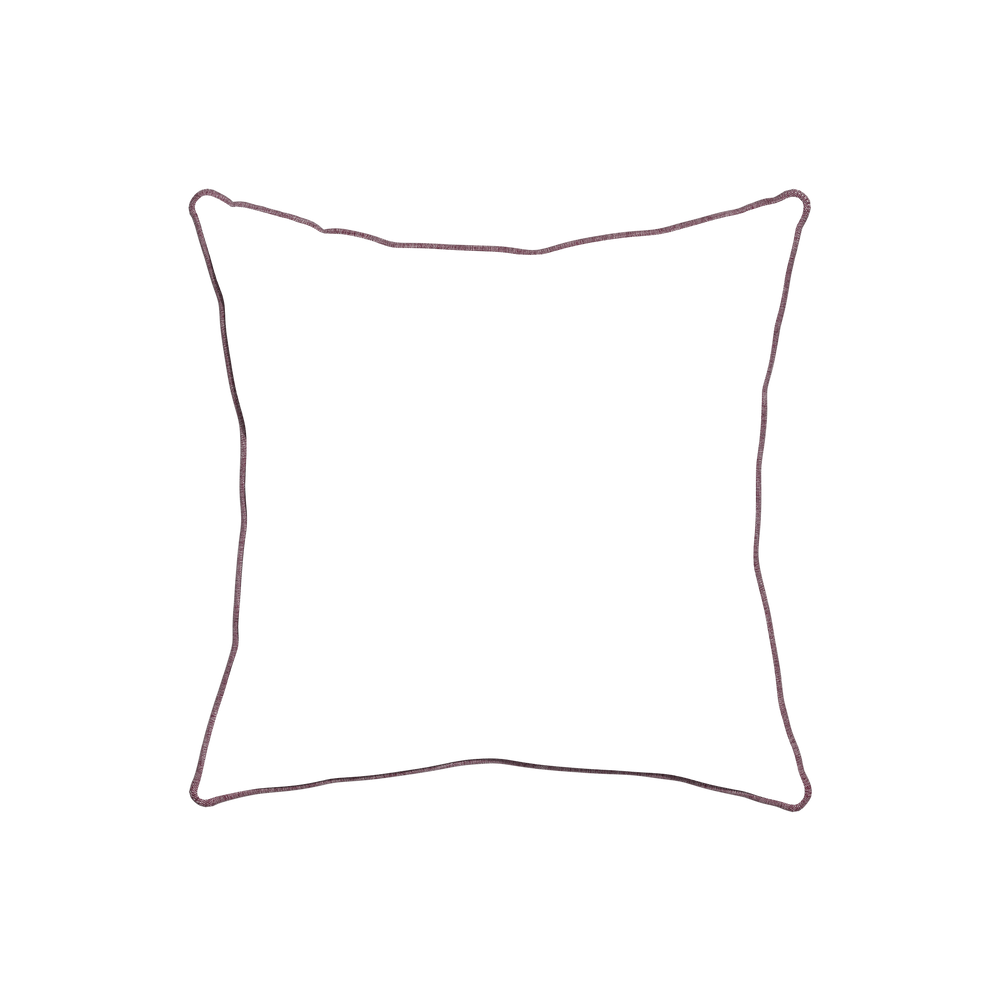 20-square beatrice custom embroidered wavepillow with burgundy piping on white background