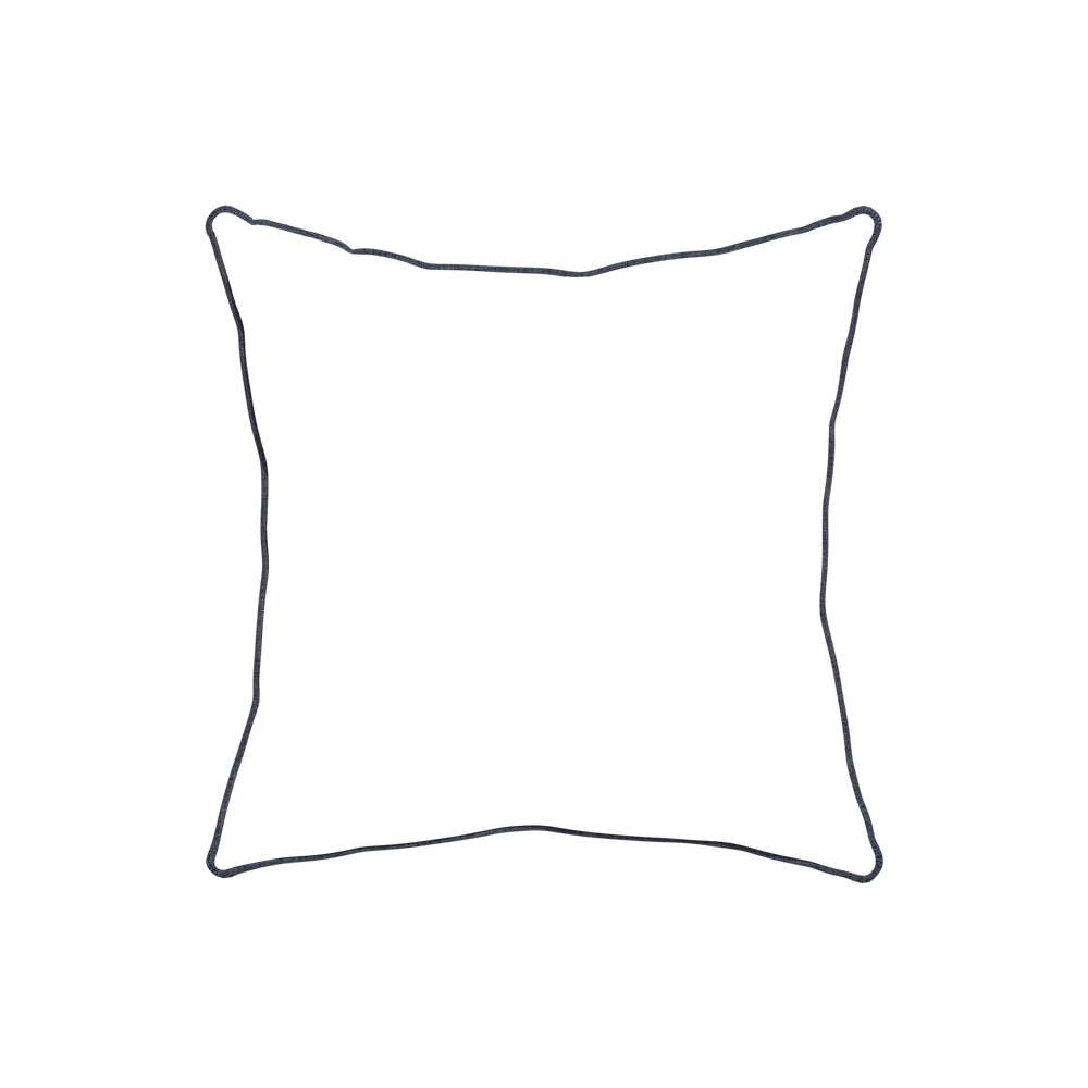 20-square beatrice custom embroidered wavepillow with midnight piping on white background
