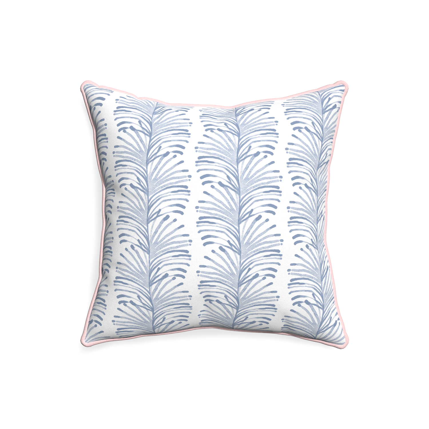 20-square emma sky custom sky blue botanical stripepillow with petal piping on white background