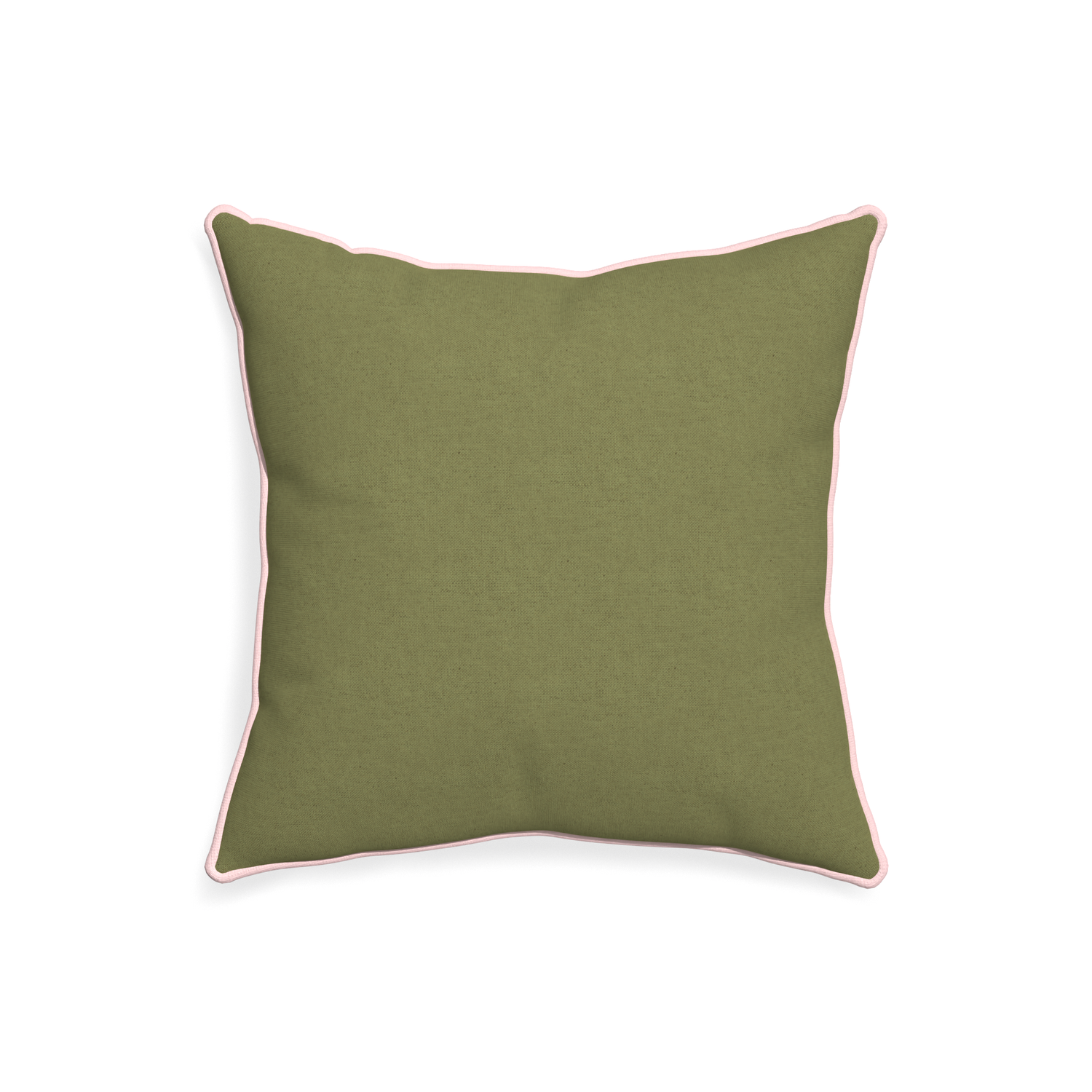 20-square moss custom moss greenpillow with petal piping on white background