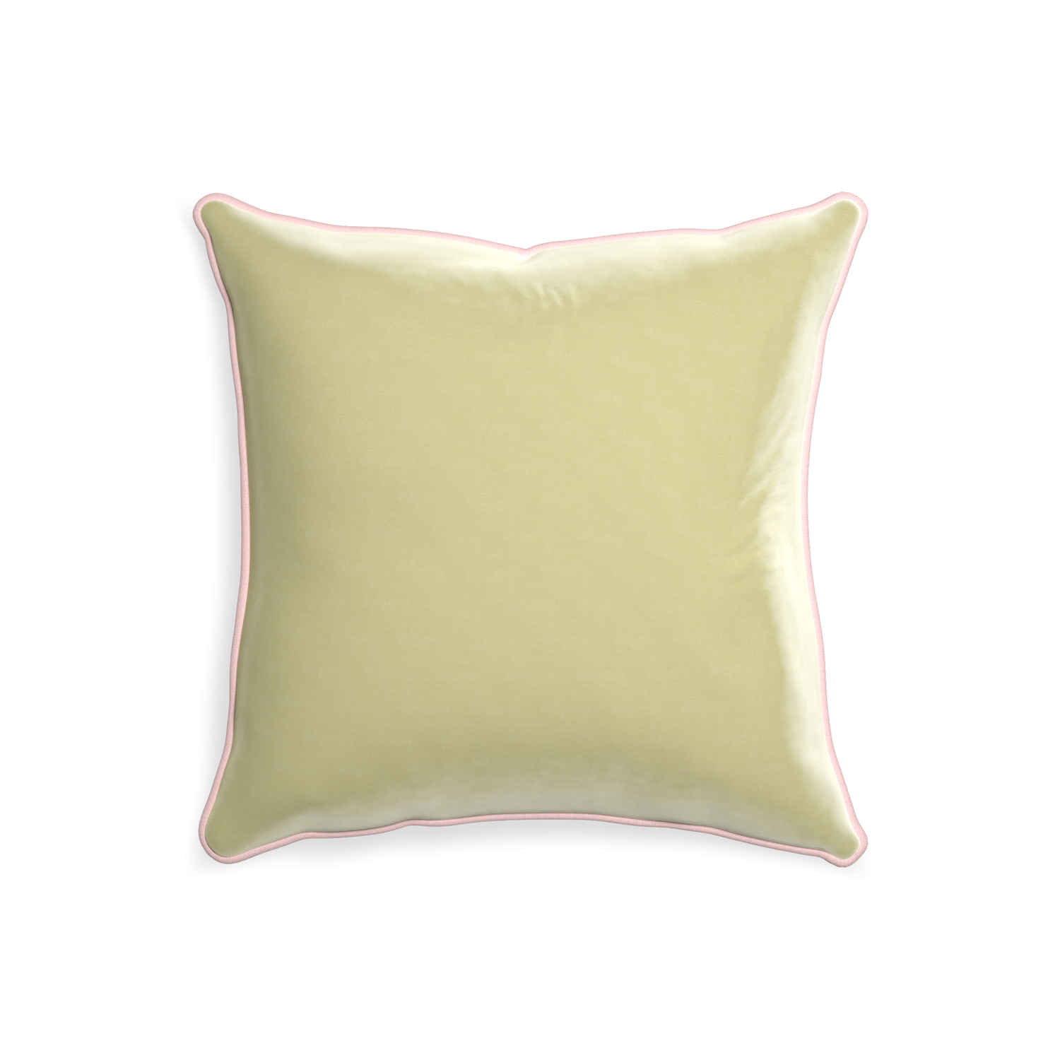 20-square pear velvet custom pillow with petal piping on white background