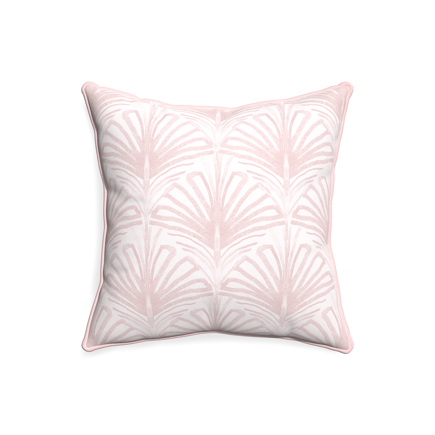 20-square suzy rose custom pillow with petal piping on white background