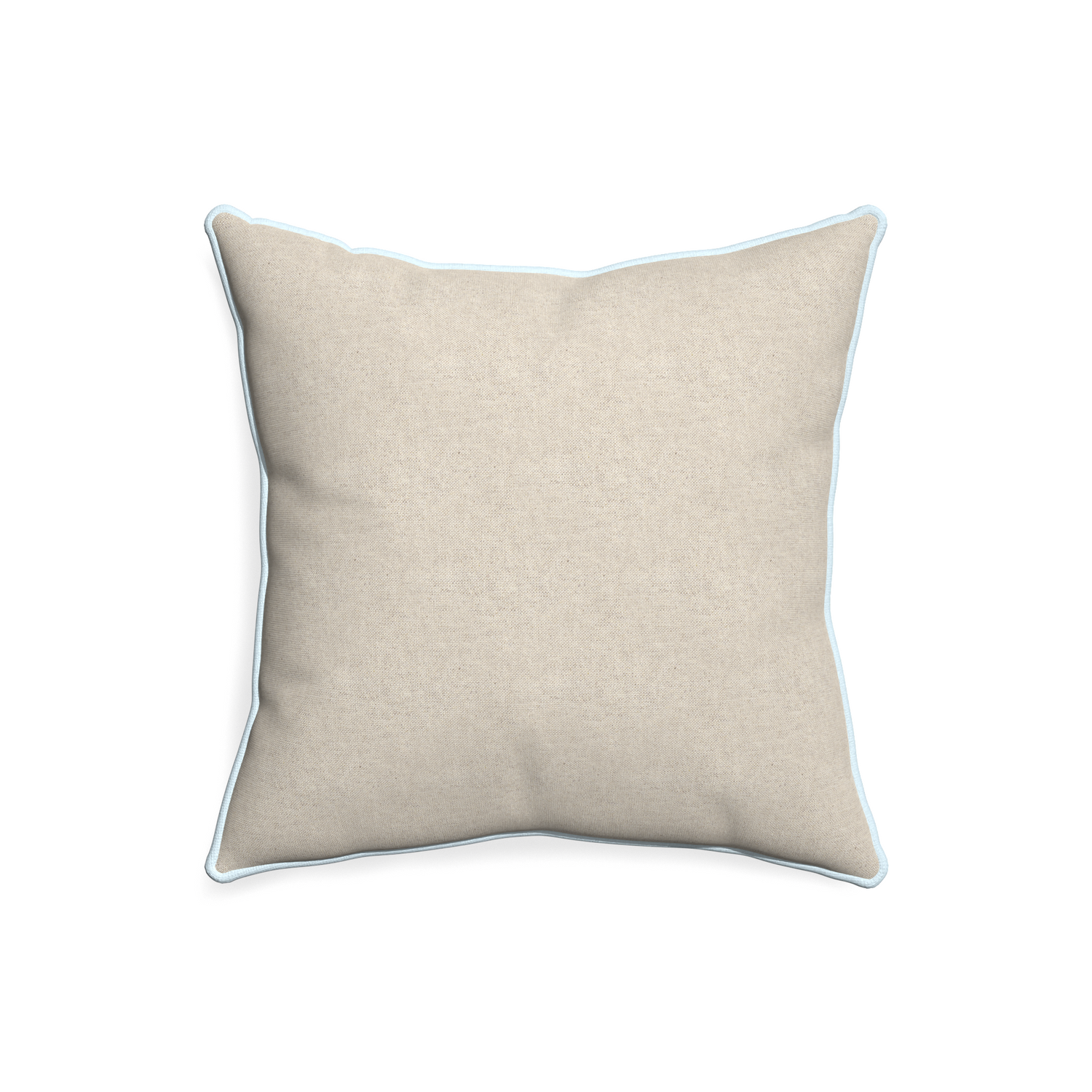 20-square oat custom light brownpillow with powder piping on white background