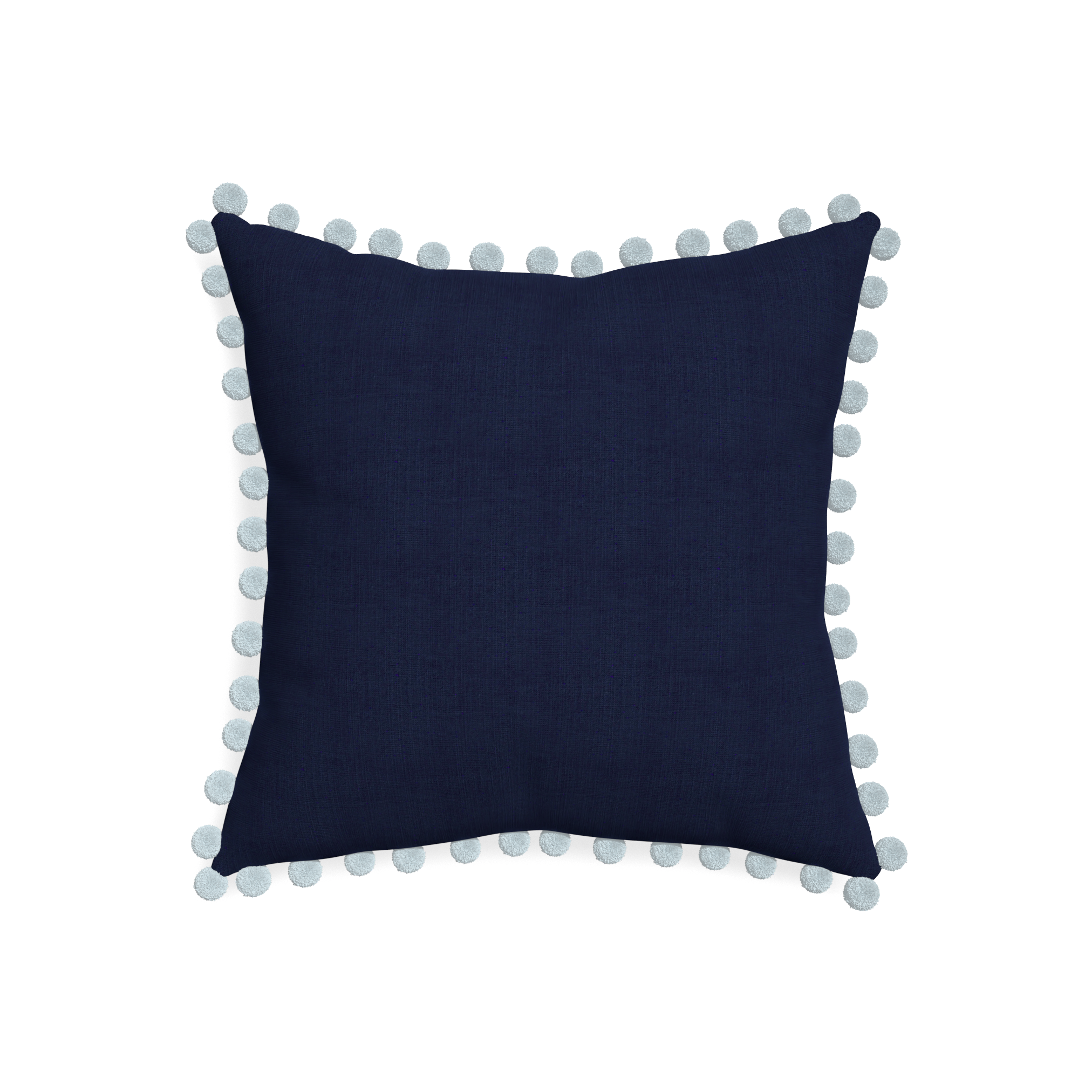 Midnight Cotton Pillow - 20"x20" w. Powder Pom Pom