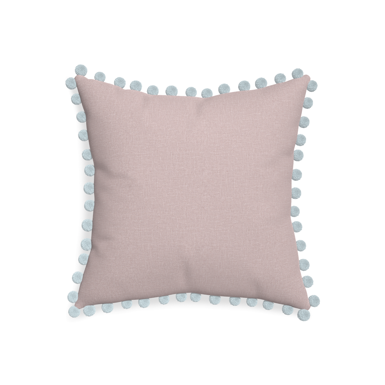 20-square orchid custom mauve pinkpillow with powder pom pom on white background