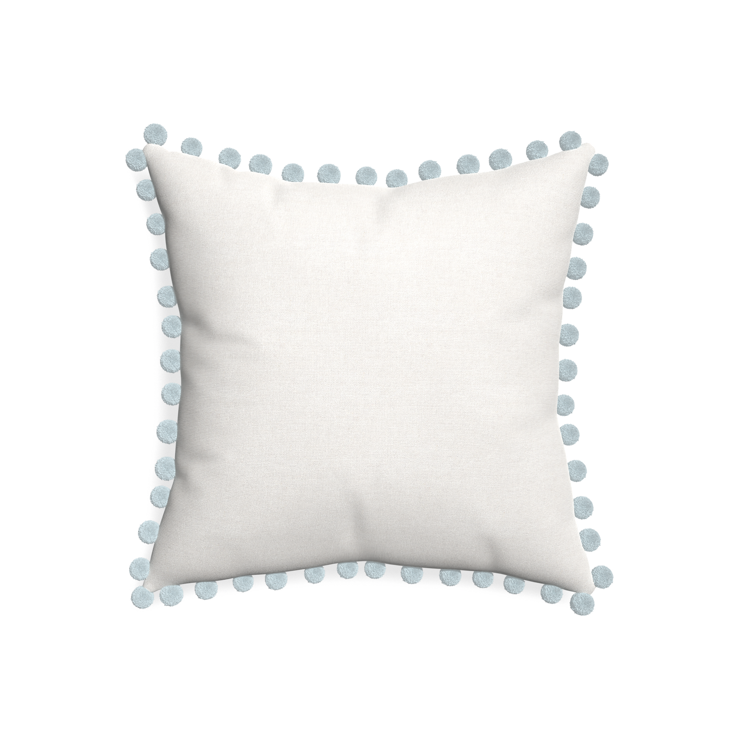 20-square flour custom pillow with powder pom pom on white background