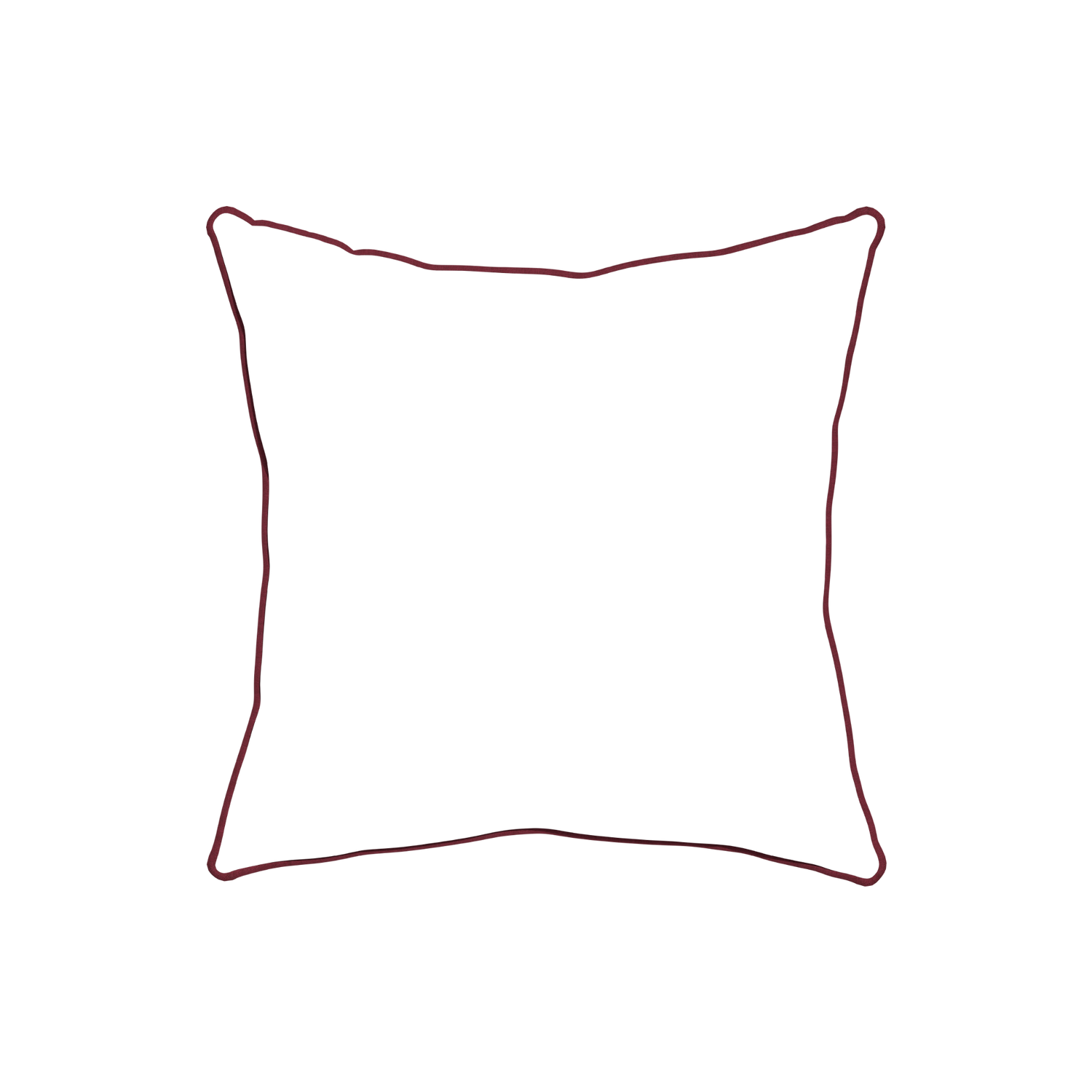 20-square hayes coral custom coral geometricpillow with raspberry piping on white background