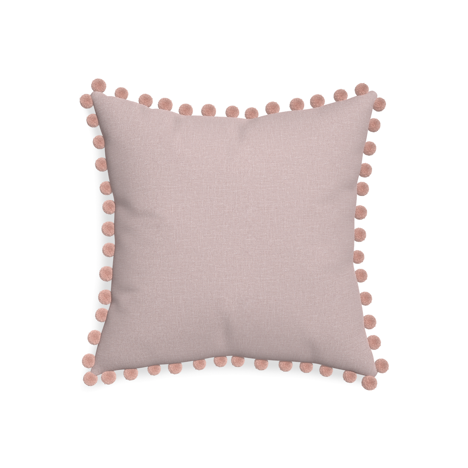 20-square orchid custom mauve pinkpillow with rose pom pom on white background