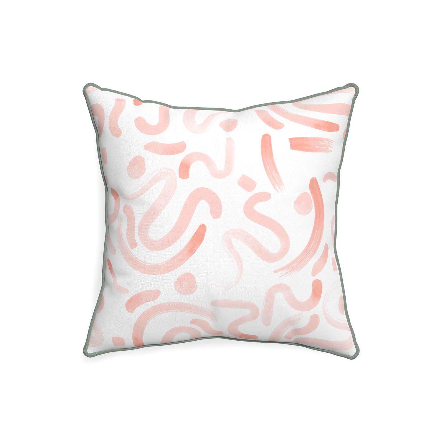 20-square hockney pink custom pink graphicpillow with sage piping on white background