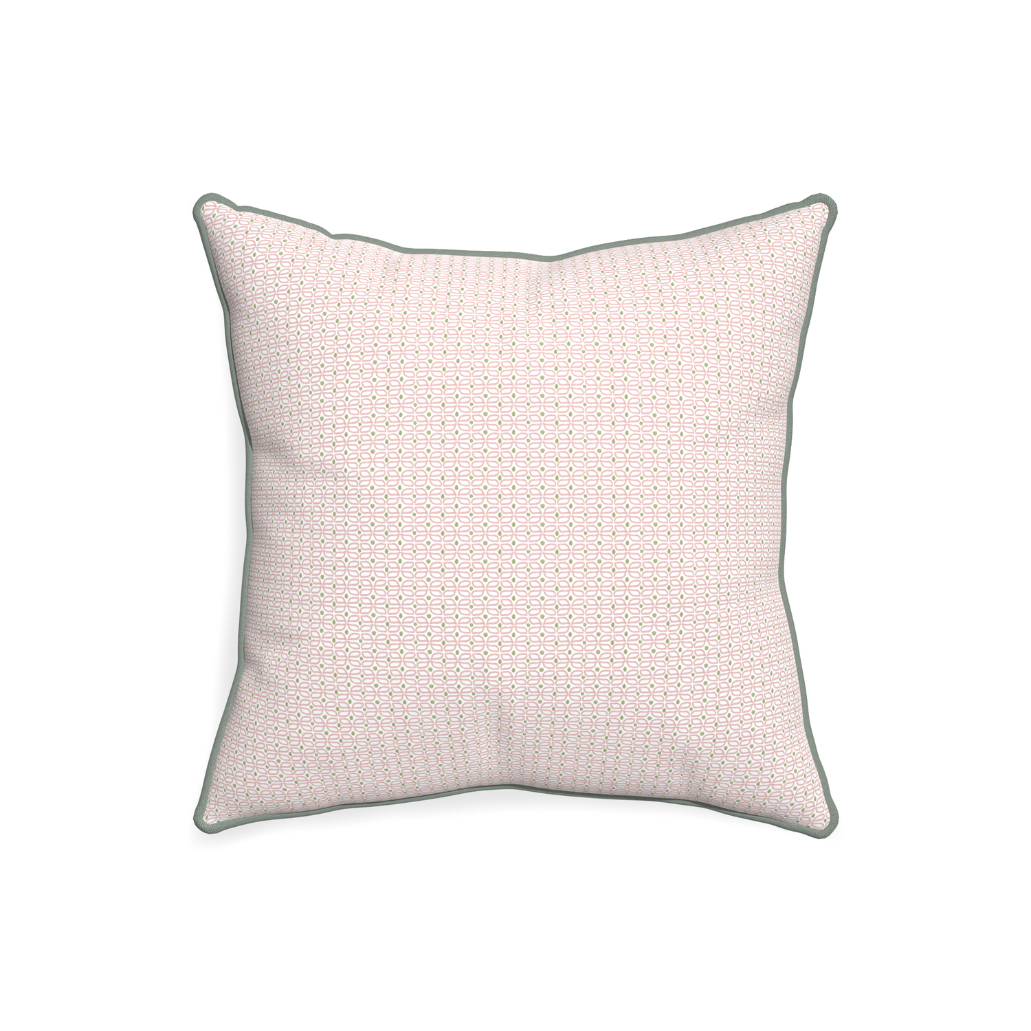 20-square loomi pink custom pink geometricpillow with sage piping on white background
