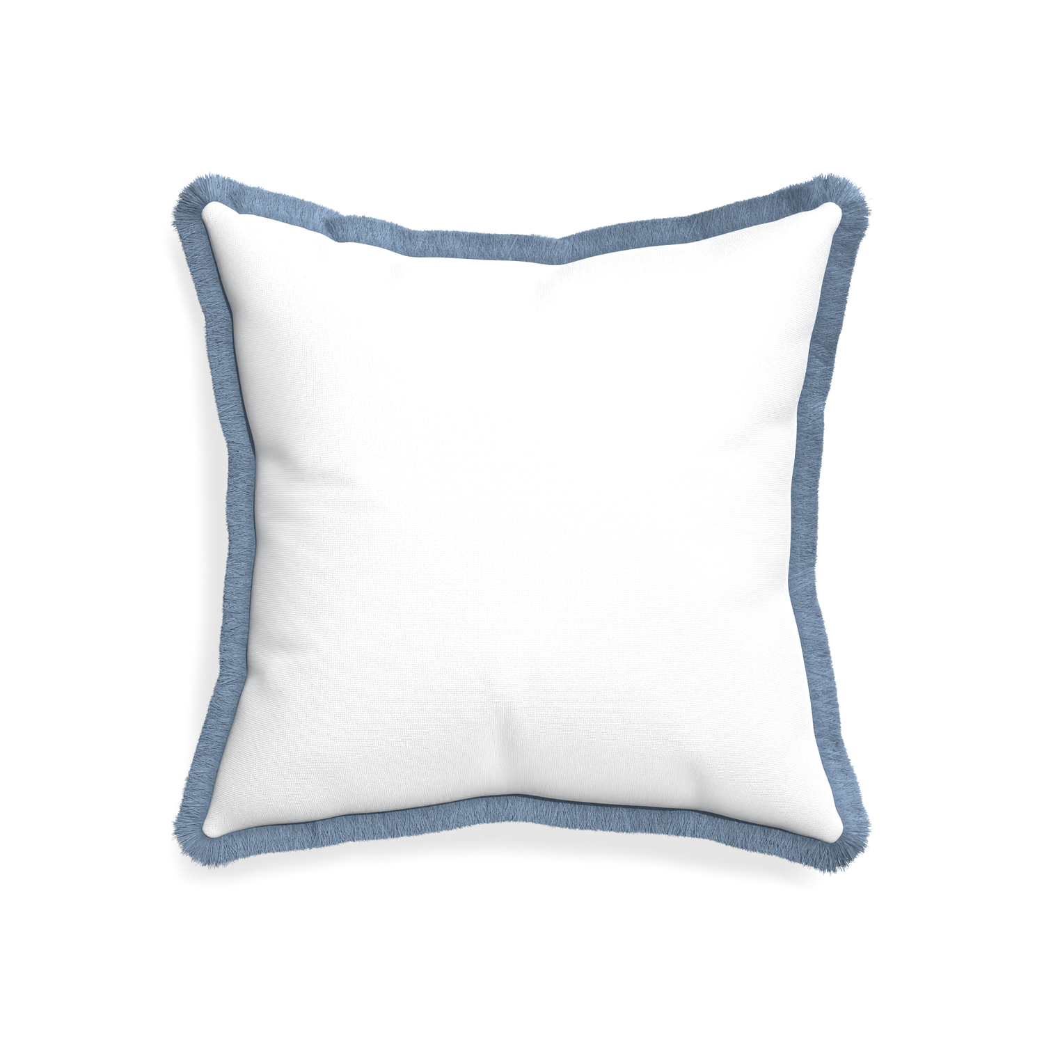 20-square snow custom pillow with sky fringe on white background
