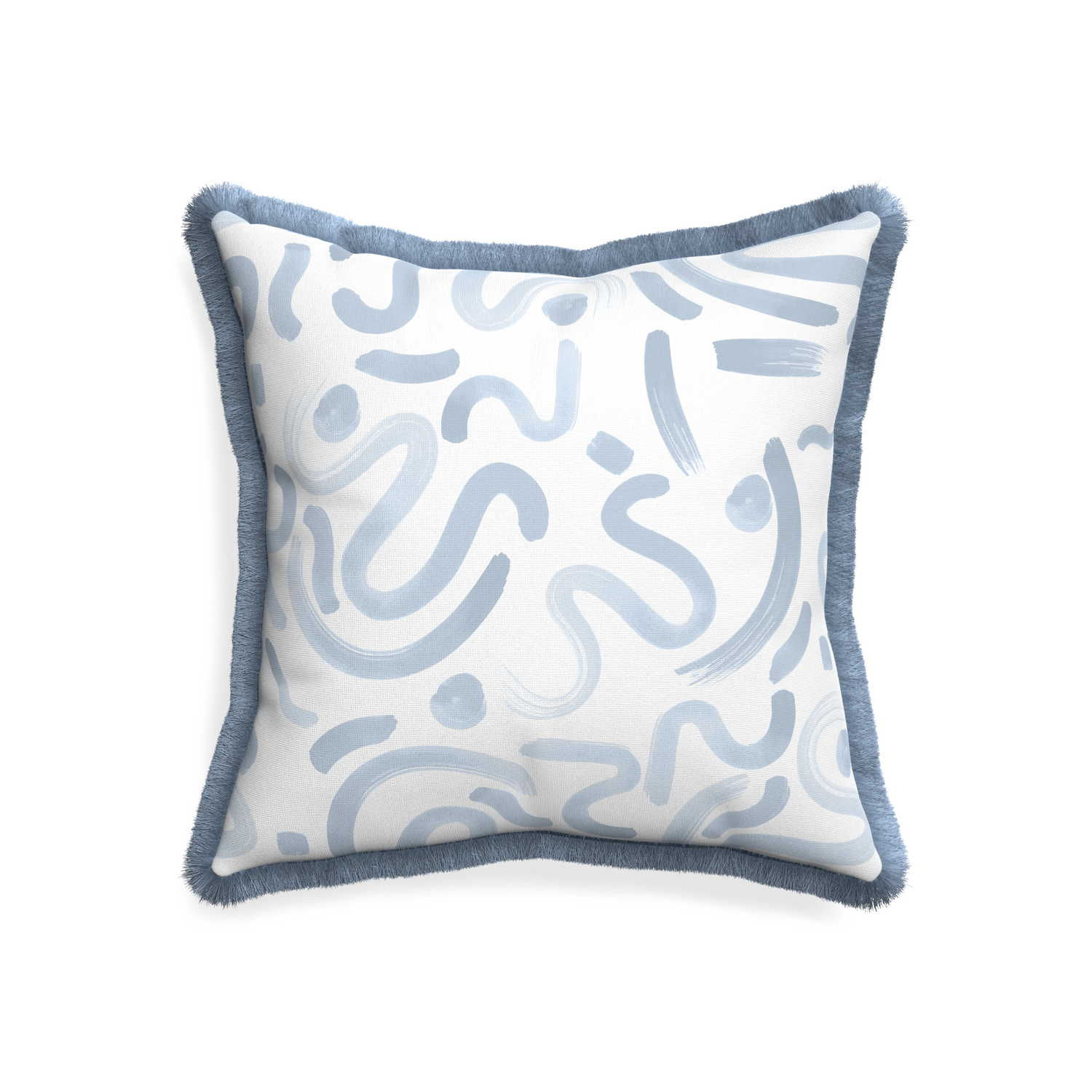 20-square hockney sky custom pillow with sky fringe on white background