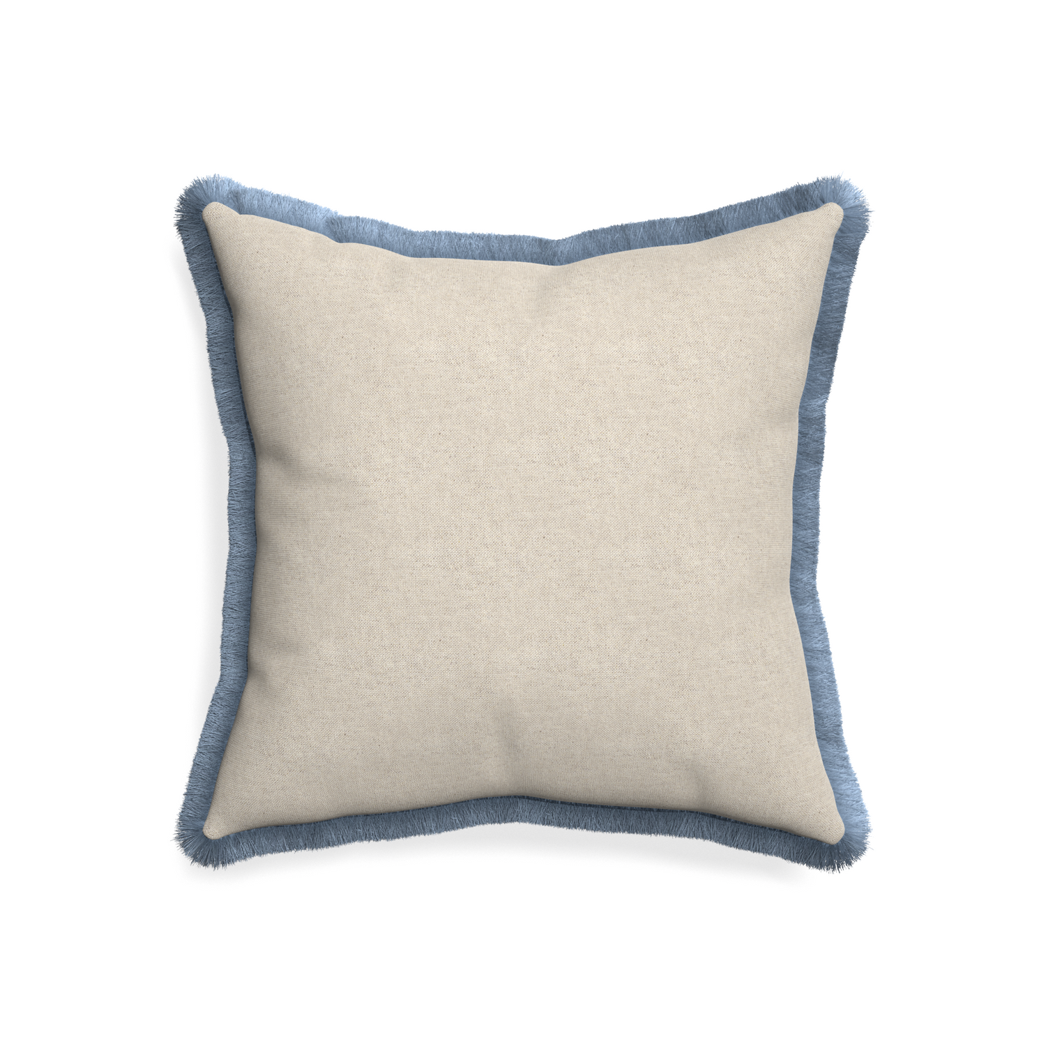 20-square oat custom light brownpillow with sky fringe on white background