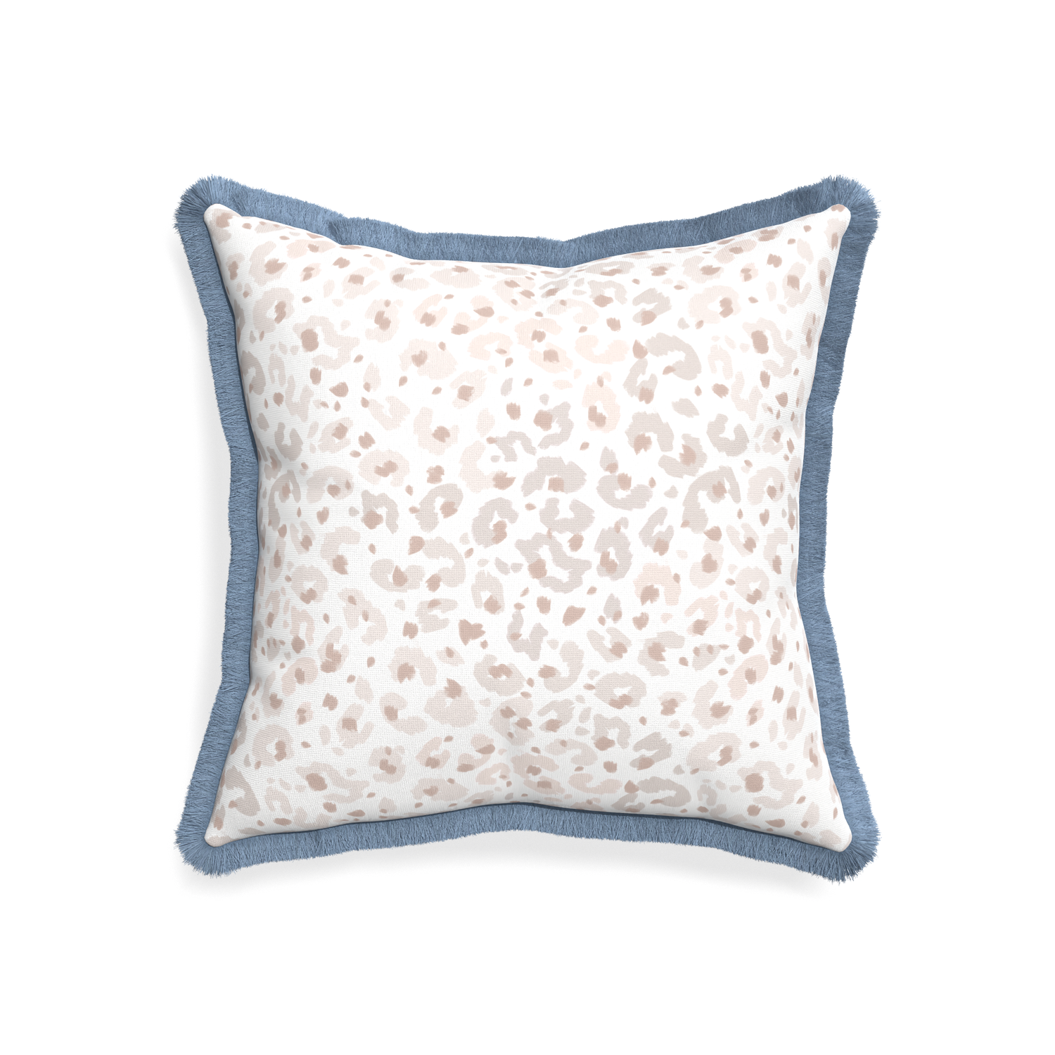 20-square rosie custom pillow with sky fringe on white background