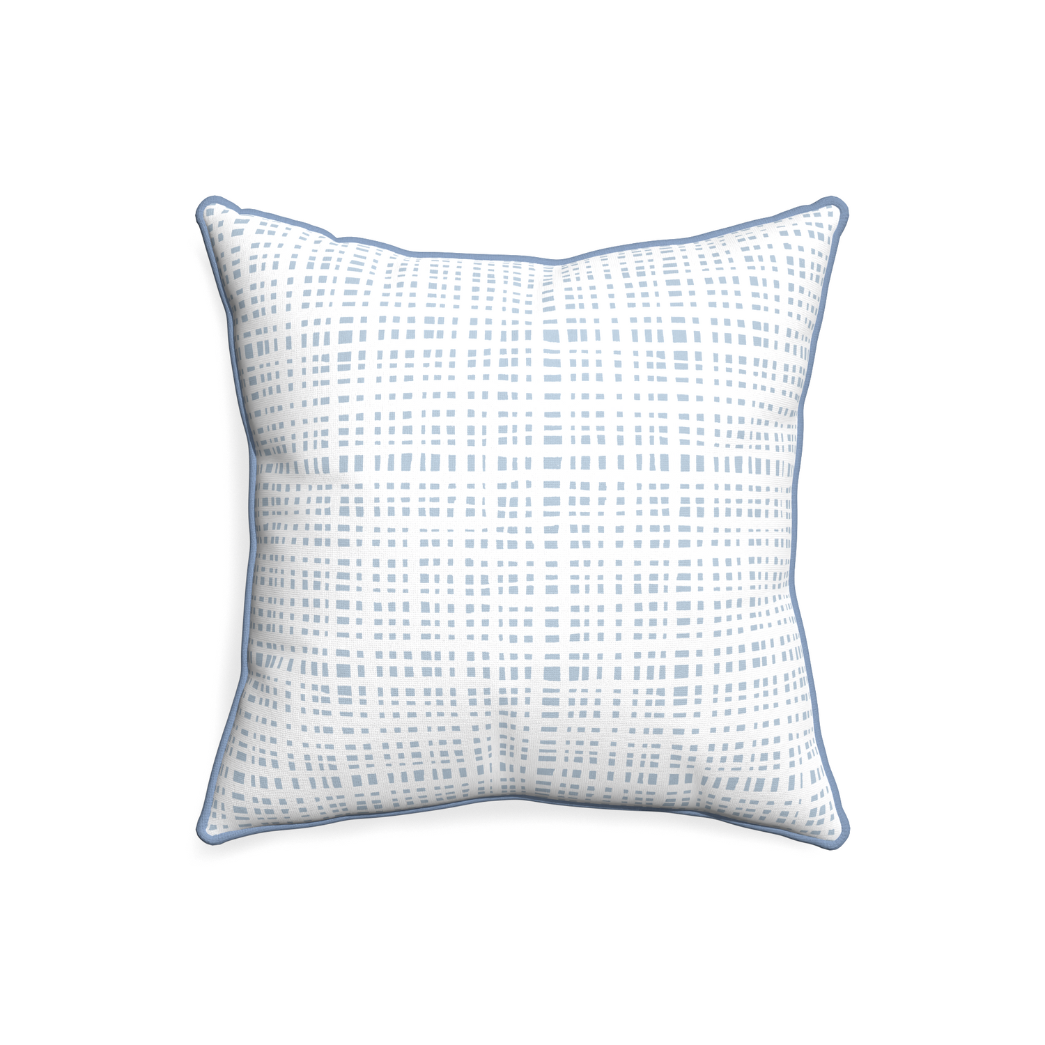 20-square ginger sky custom pillow with sky piping on white background