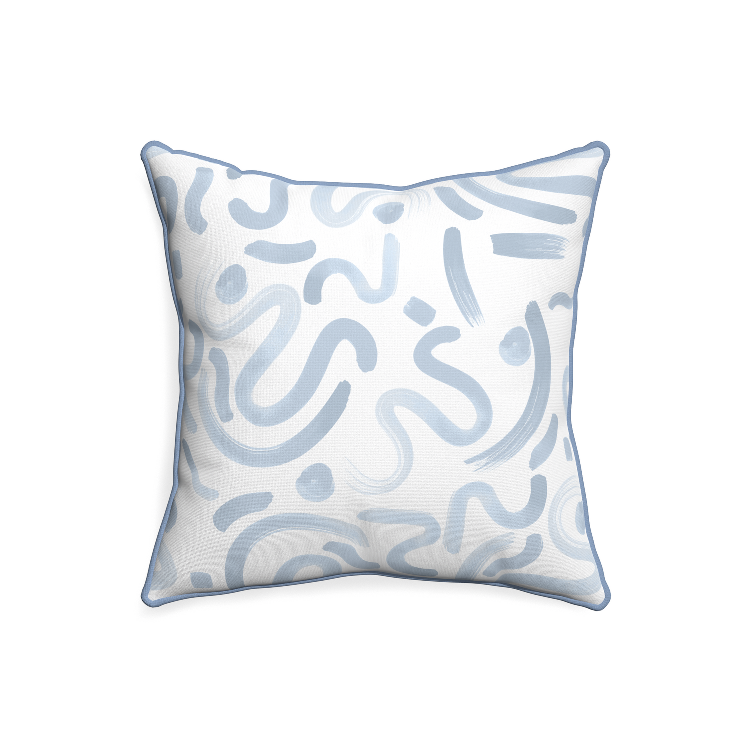 20-square hockney sky custom pillow with sky piping on white background