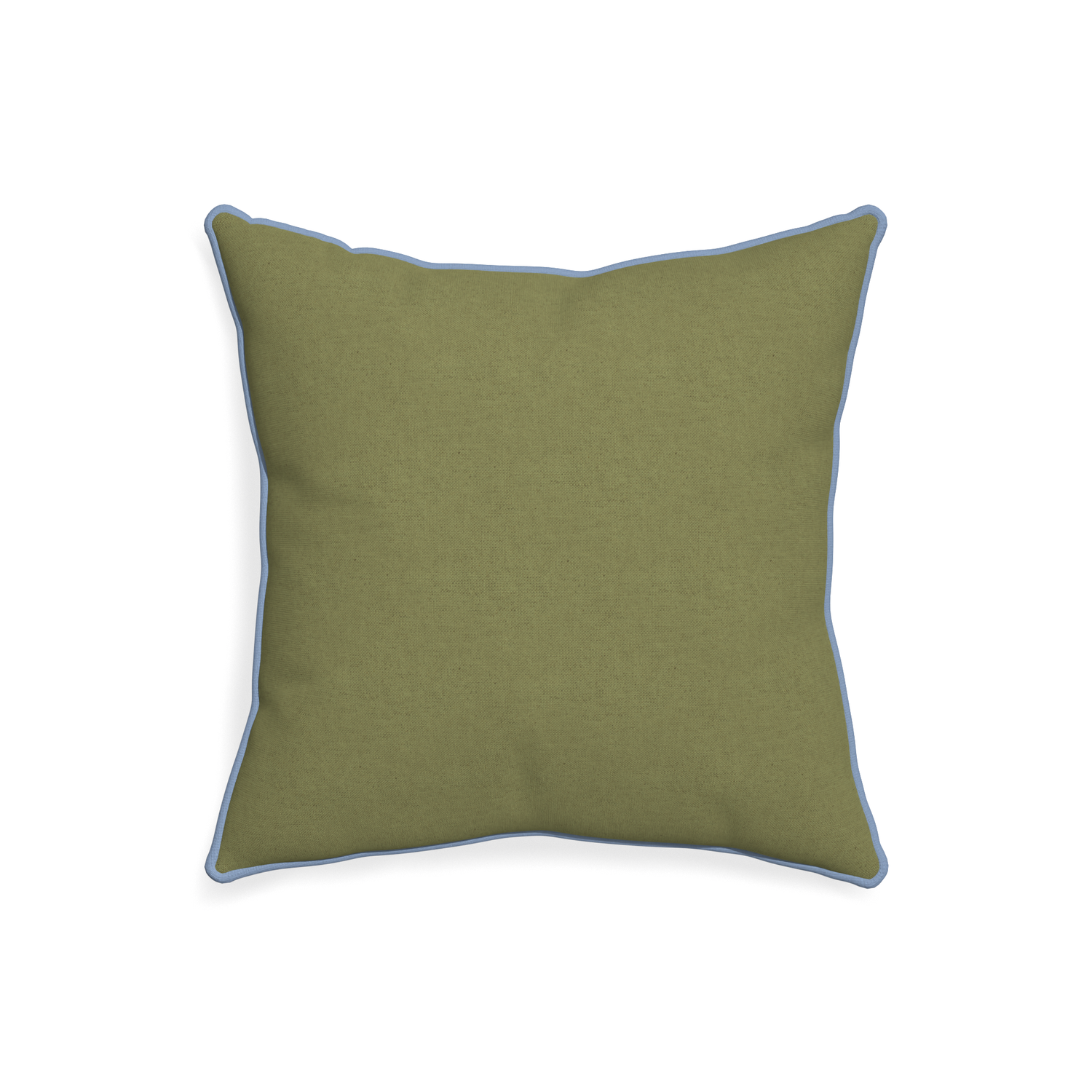 20-square moss custom moss greenpillow with sky piping on white background