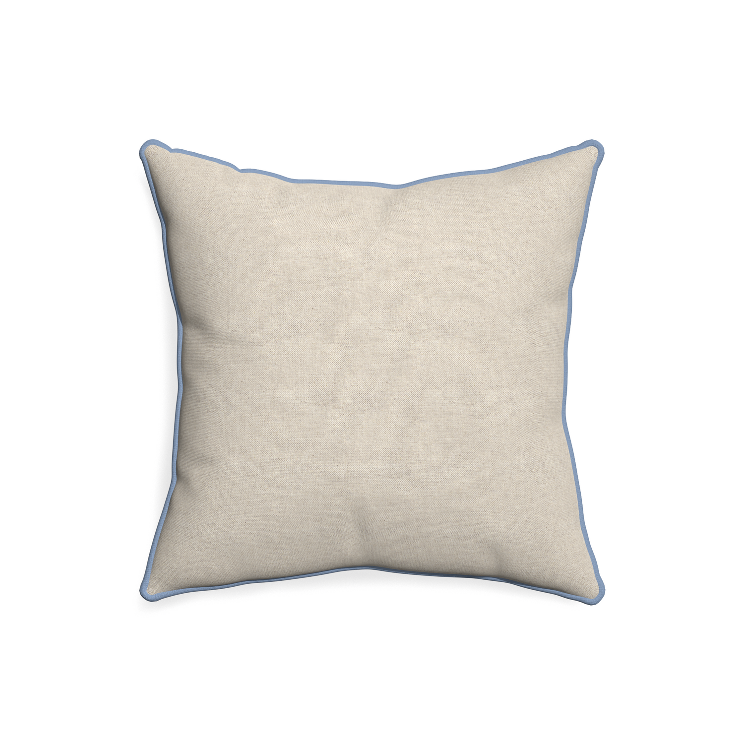 20-square oat custom pillow with sky piping on white background