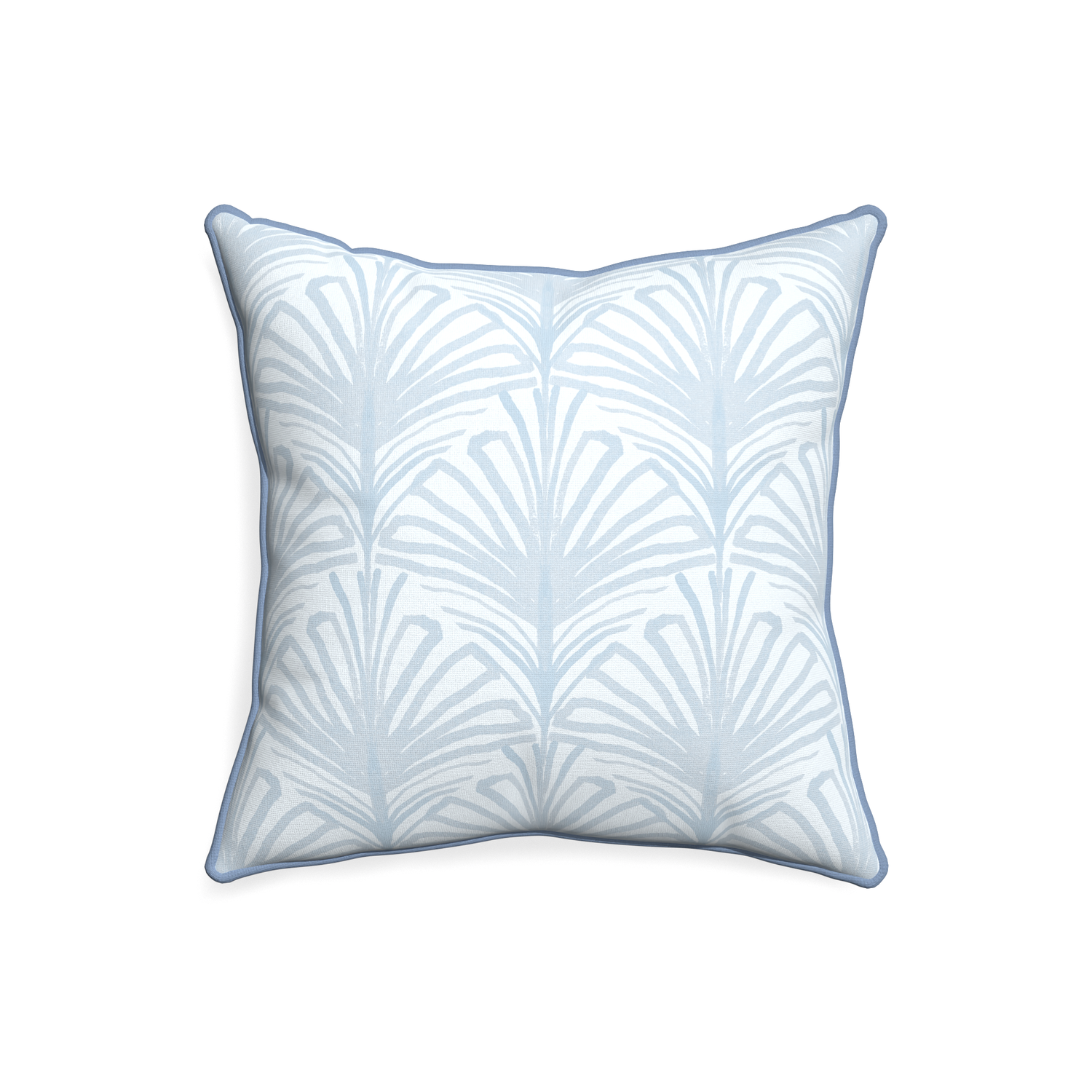 20-square suzy sky custom pillow with sky piping on white background