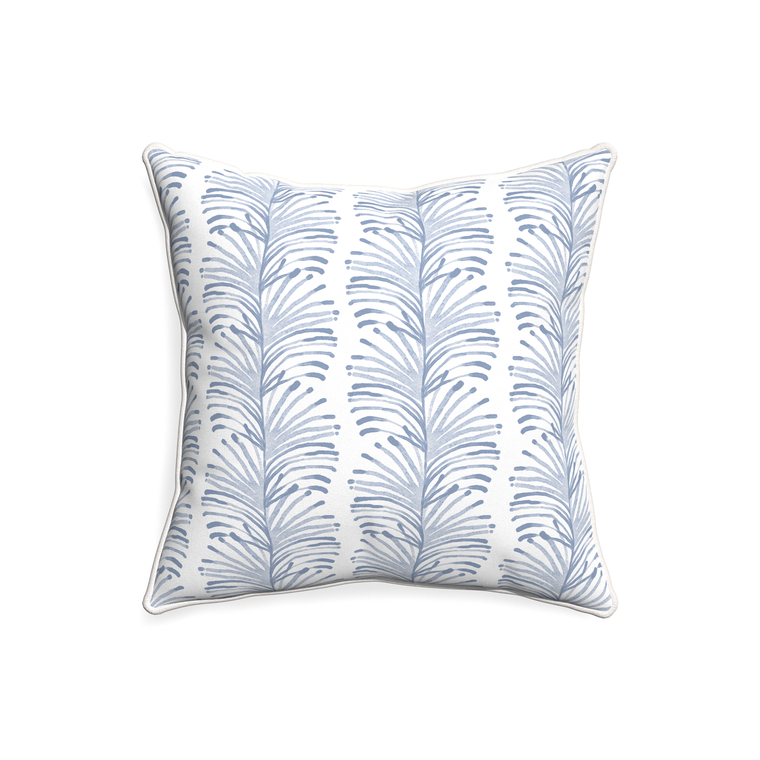 20-square emma sky custom pillow with snow piping on white background