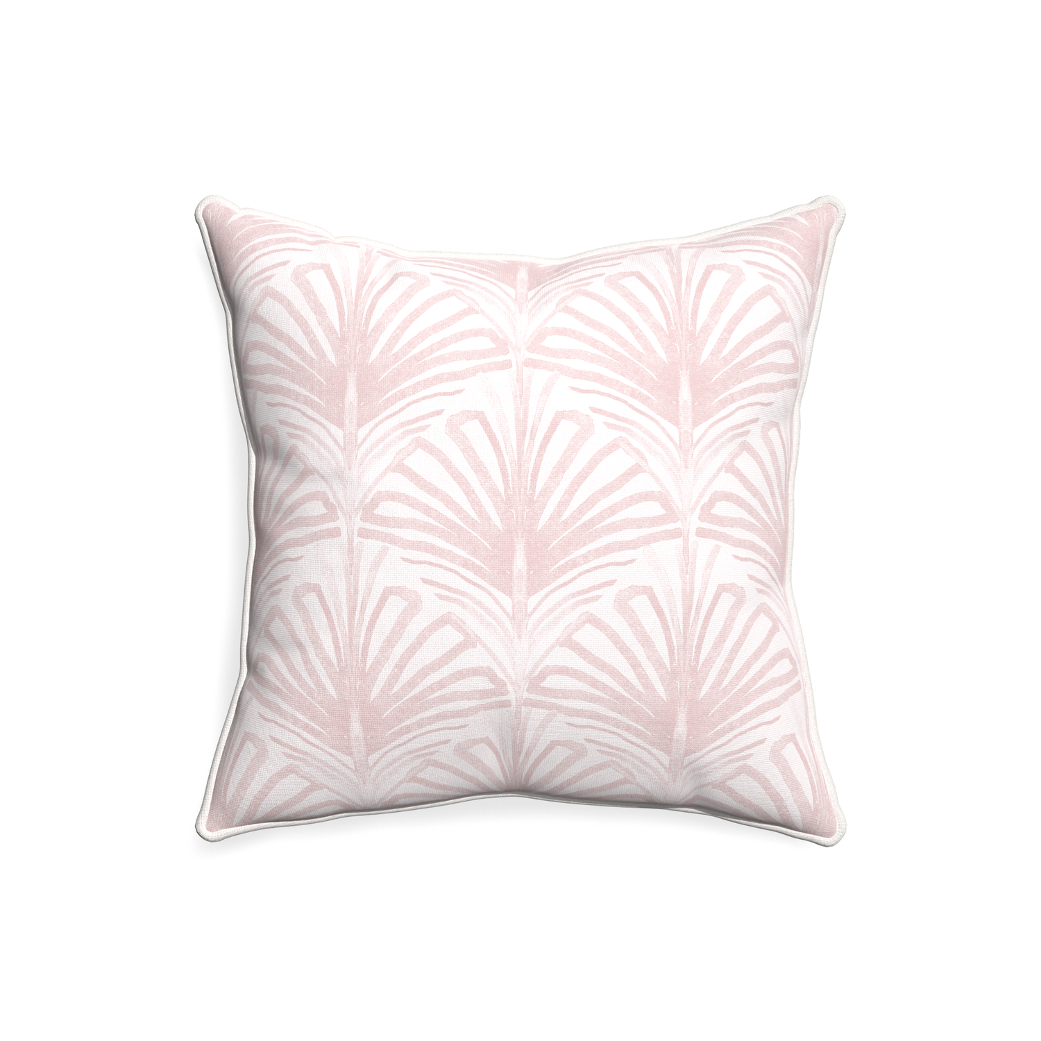 20-square suzy rose custom pillow with snow piping on white background