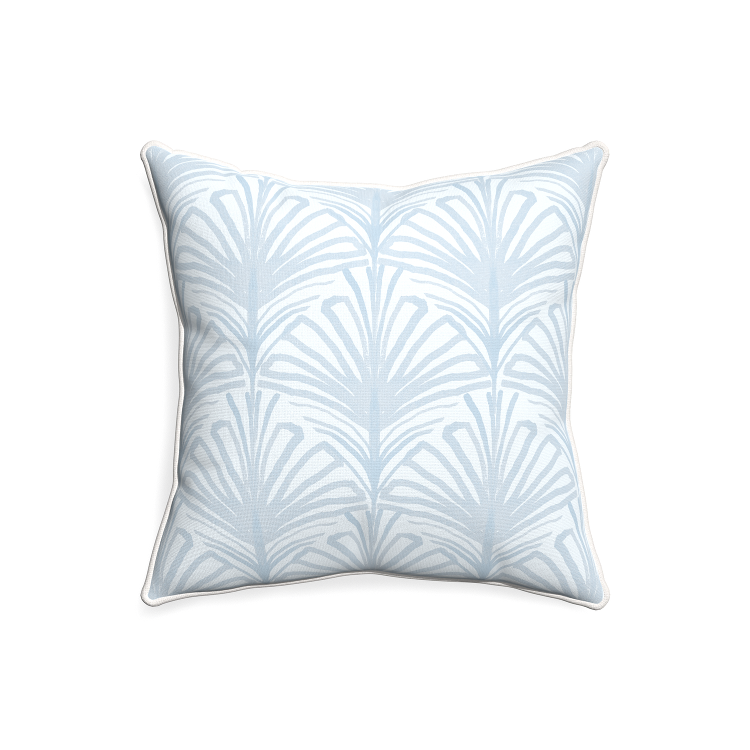 20-square suzy sky custom pillow with snow piping on white background