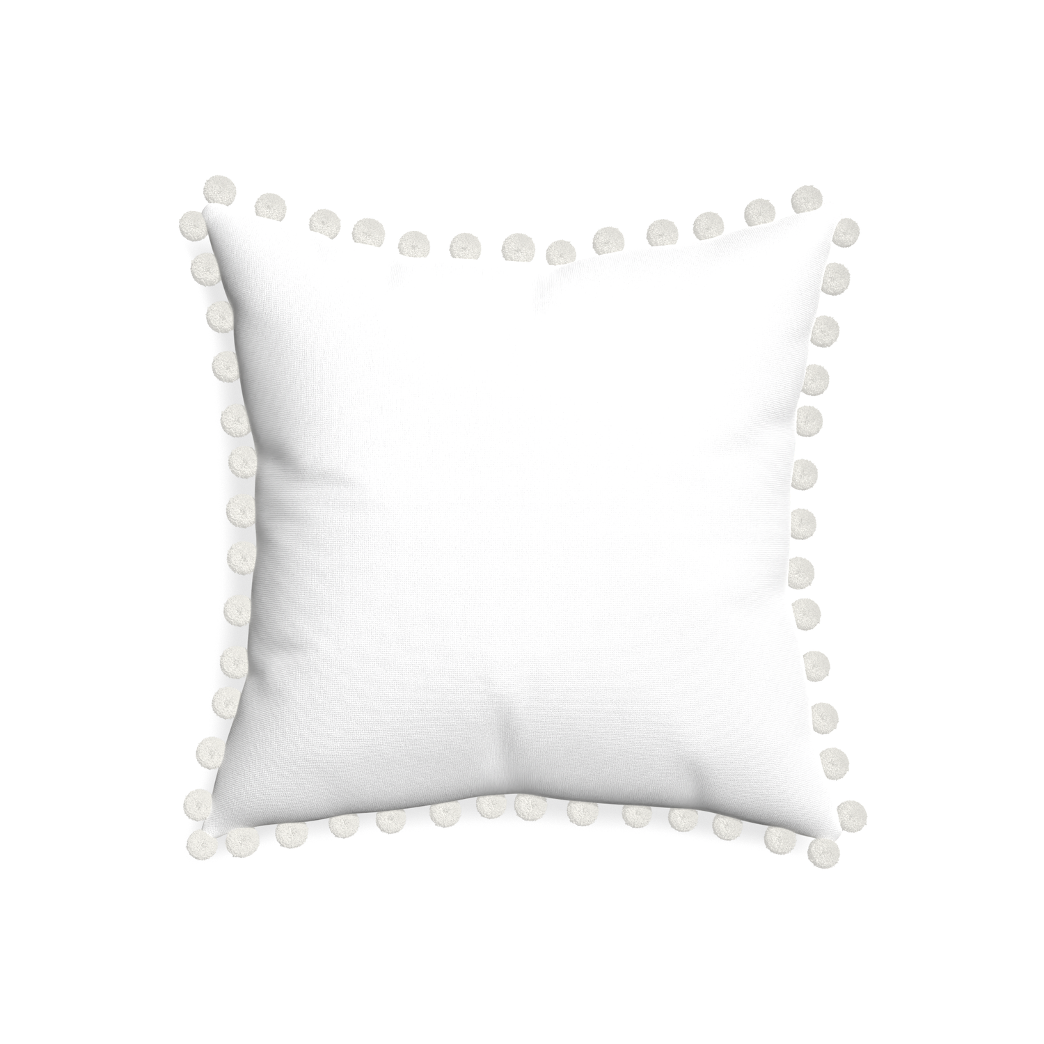 20-square snow custom pillow with snow pom pom on white background