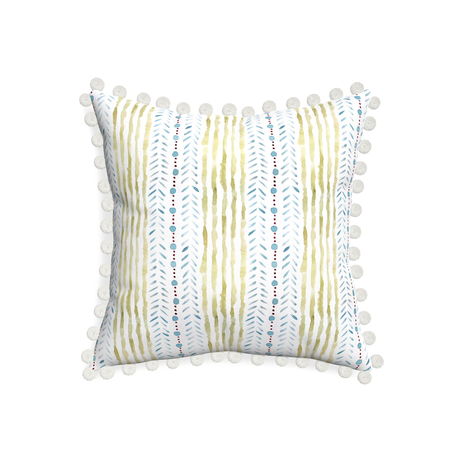 20-square julia custom pillow with snow pom pom on white background