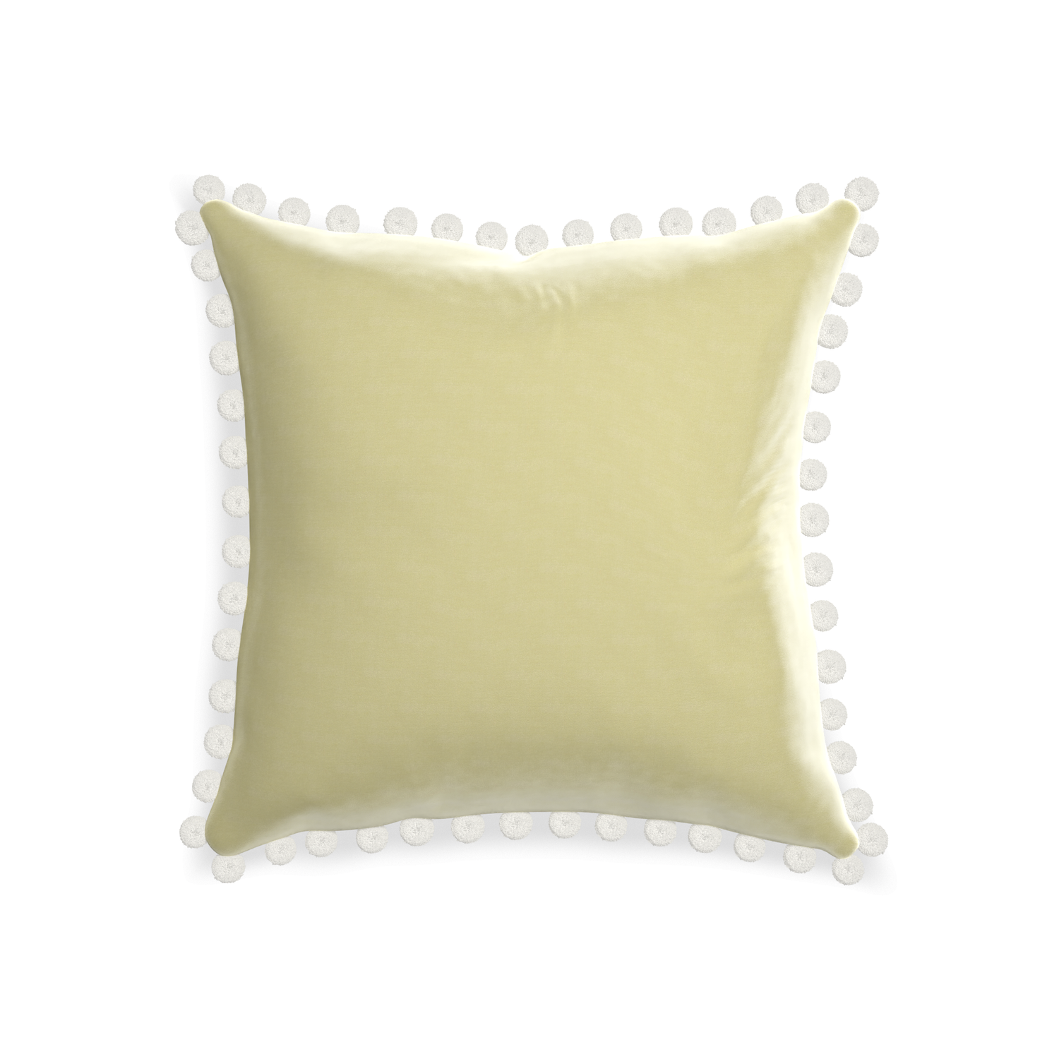 20-square pear velvet custom pillow with snow pom pom on white background