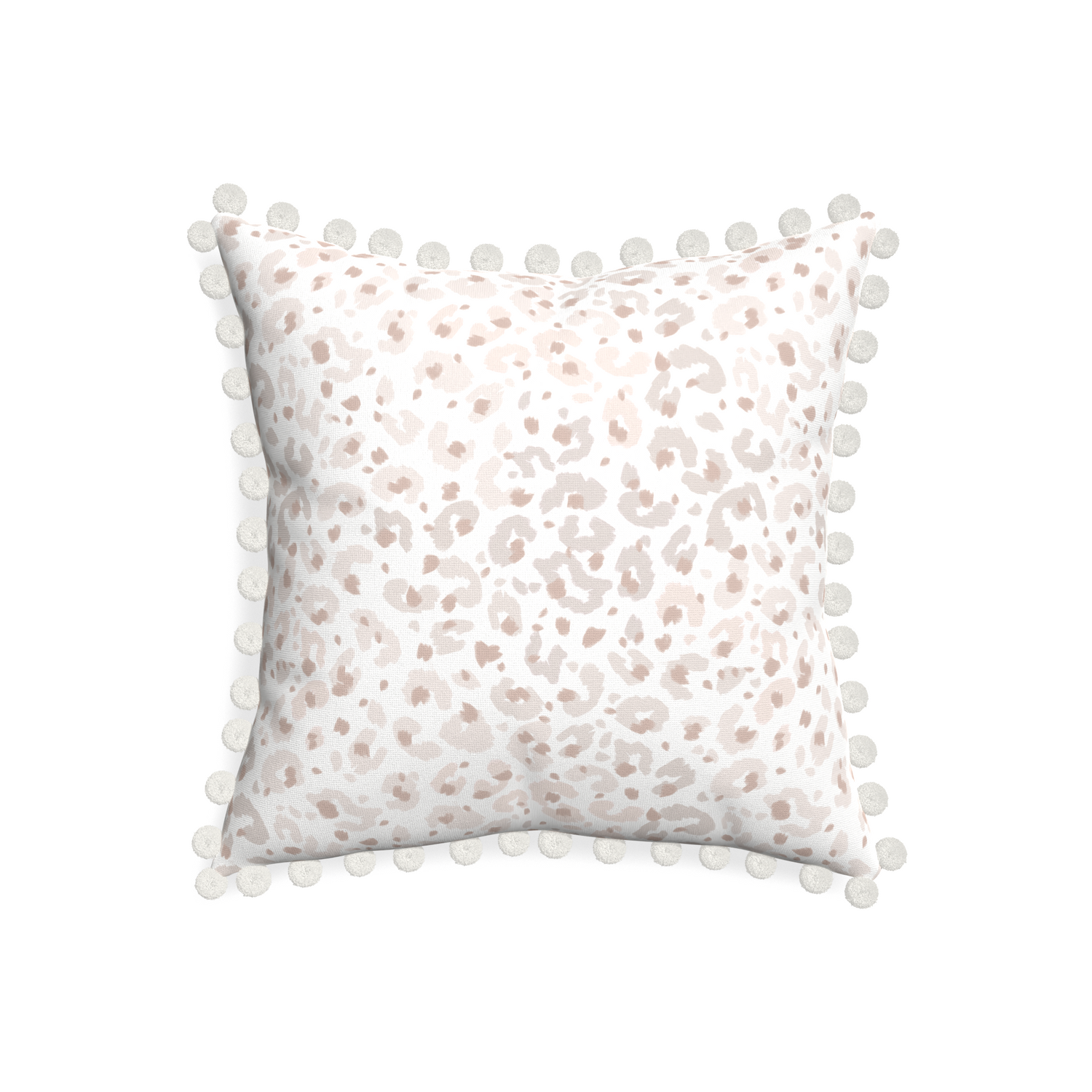 20-square rosie custom pillow with snow pom pom on white background