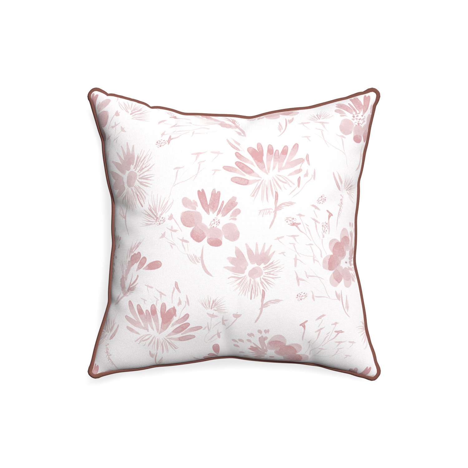 20-square blake custom pillow with w piping on white background