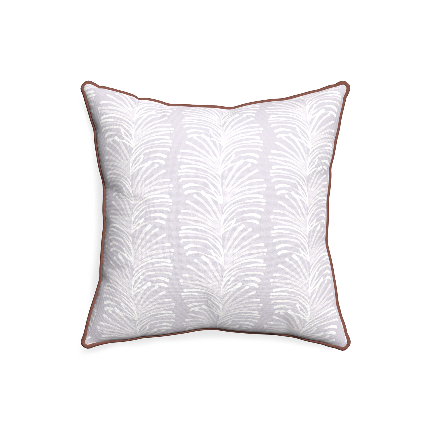 20-square emma lavender custom lavender botanical stripepillow with w piping on white background
