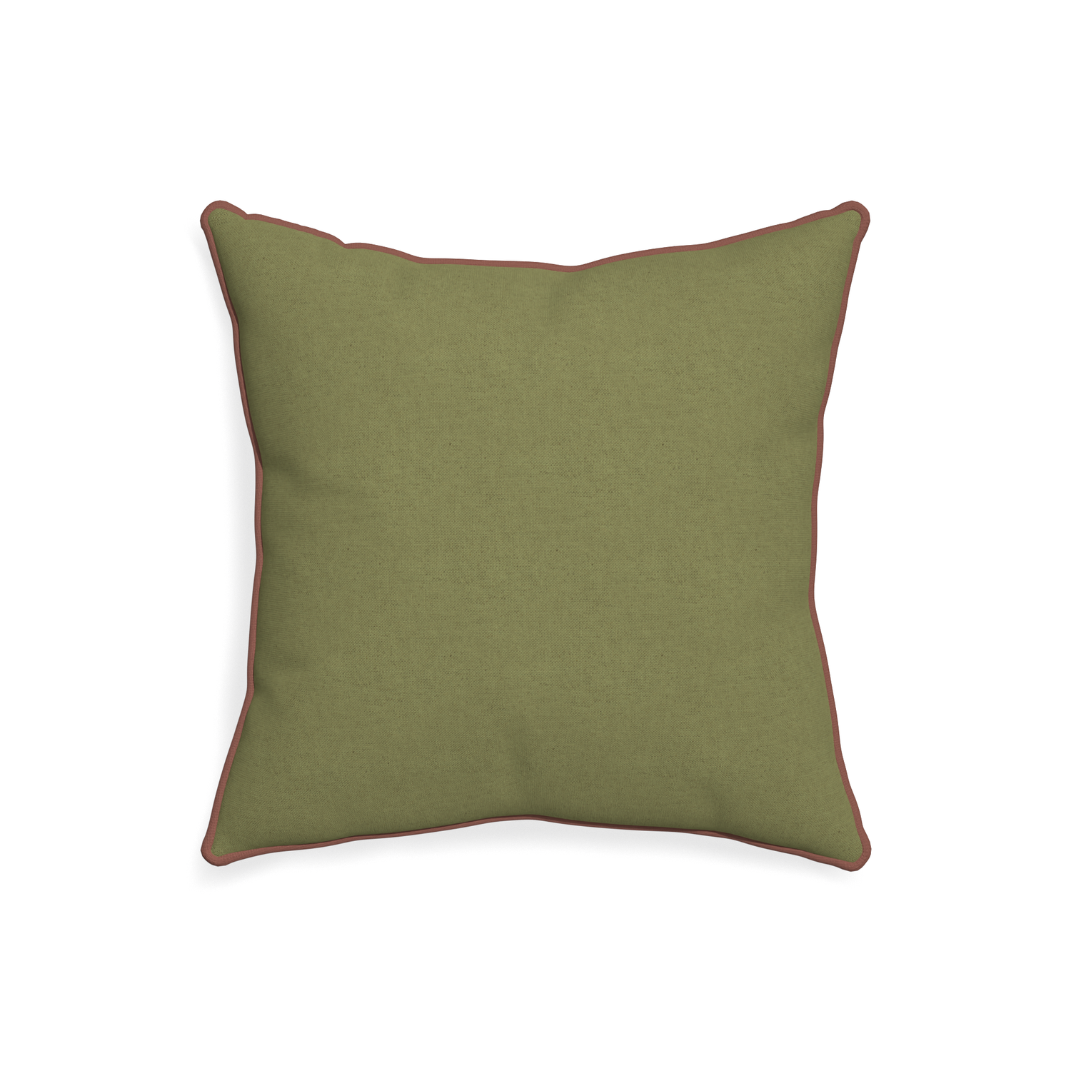 20-square moss custom moss greenpillow with w piping on white background