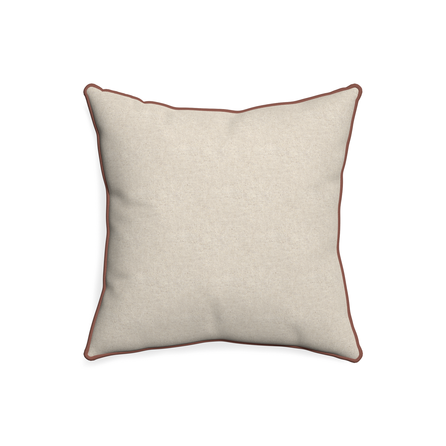20-square oat custom light brownpillow with w piping on white background