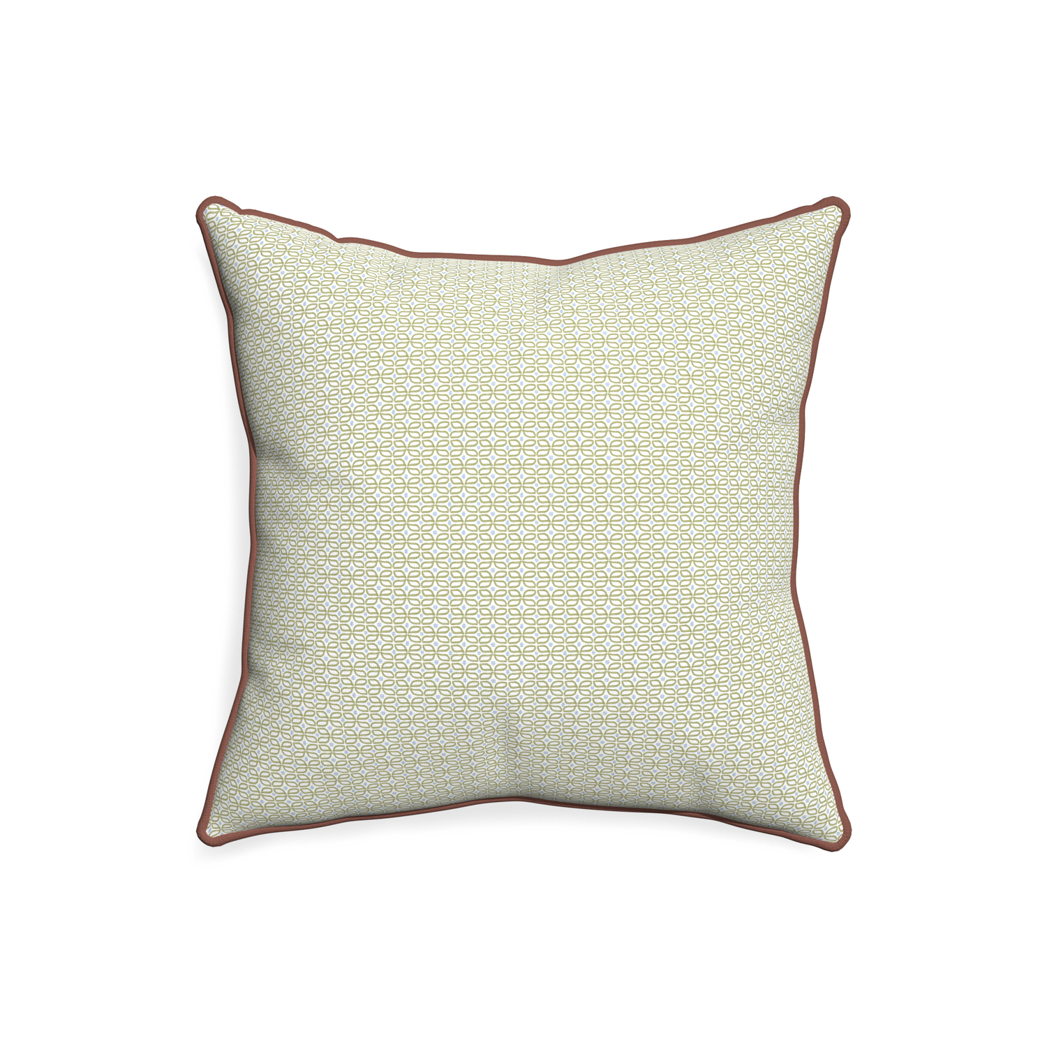 20-square loomi moss custom moss green geometricpillow with w piping on white background