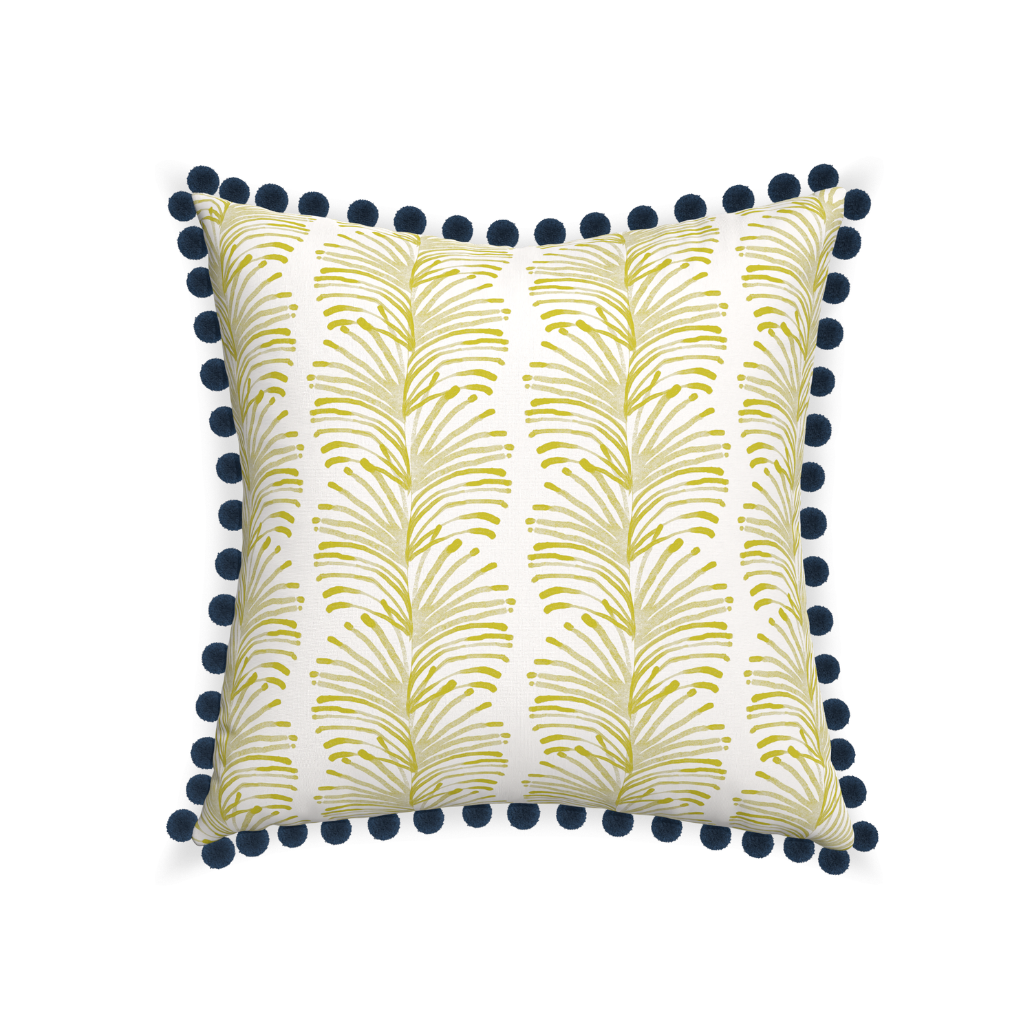 22-square emma chartreuse custom yellow stripe chartreusepillow with c on white background