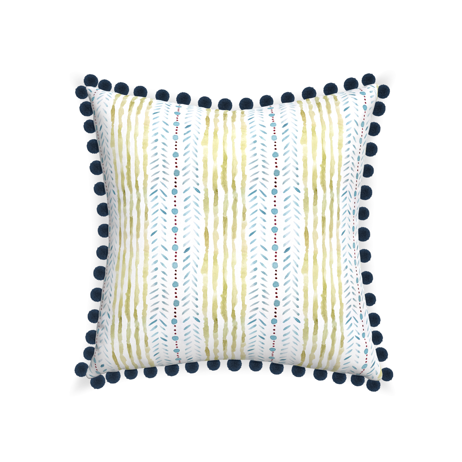 22-square julia custom blue & green stripedpillow with c on white background