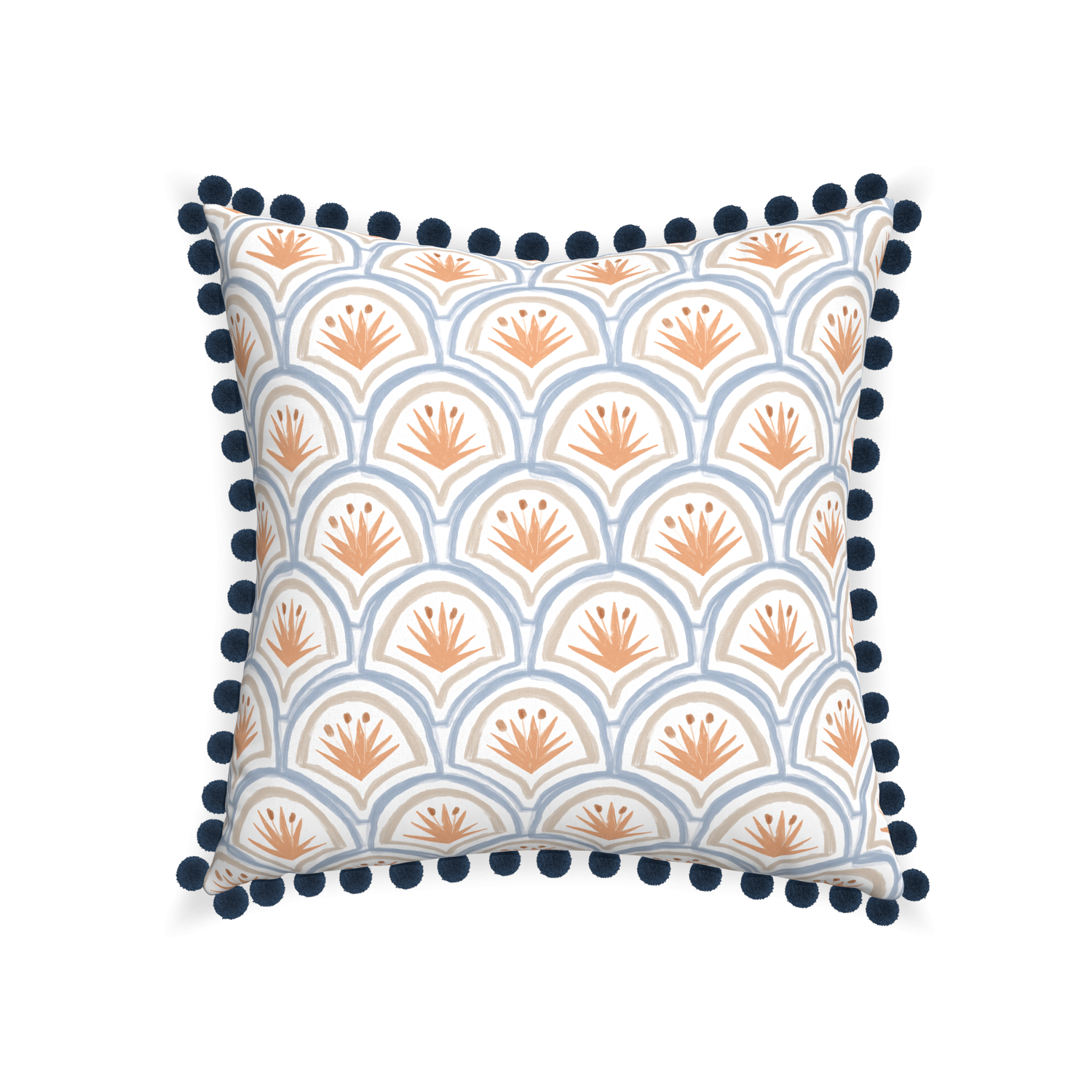 22-square thatcher apricot custom art deco palm patternpillow with c on white background