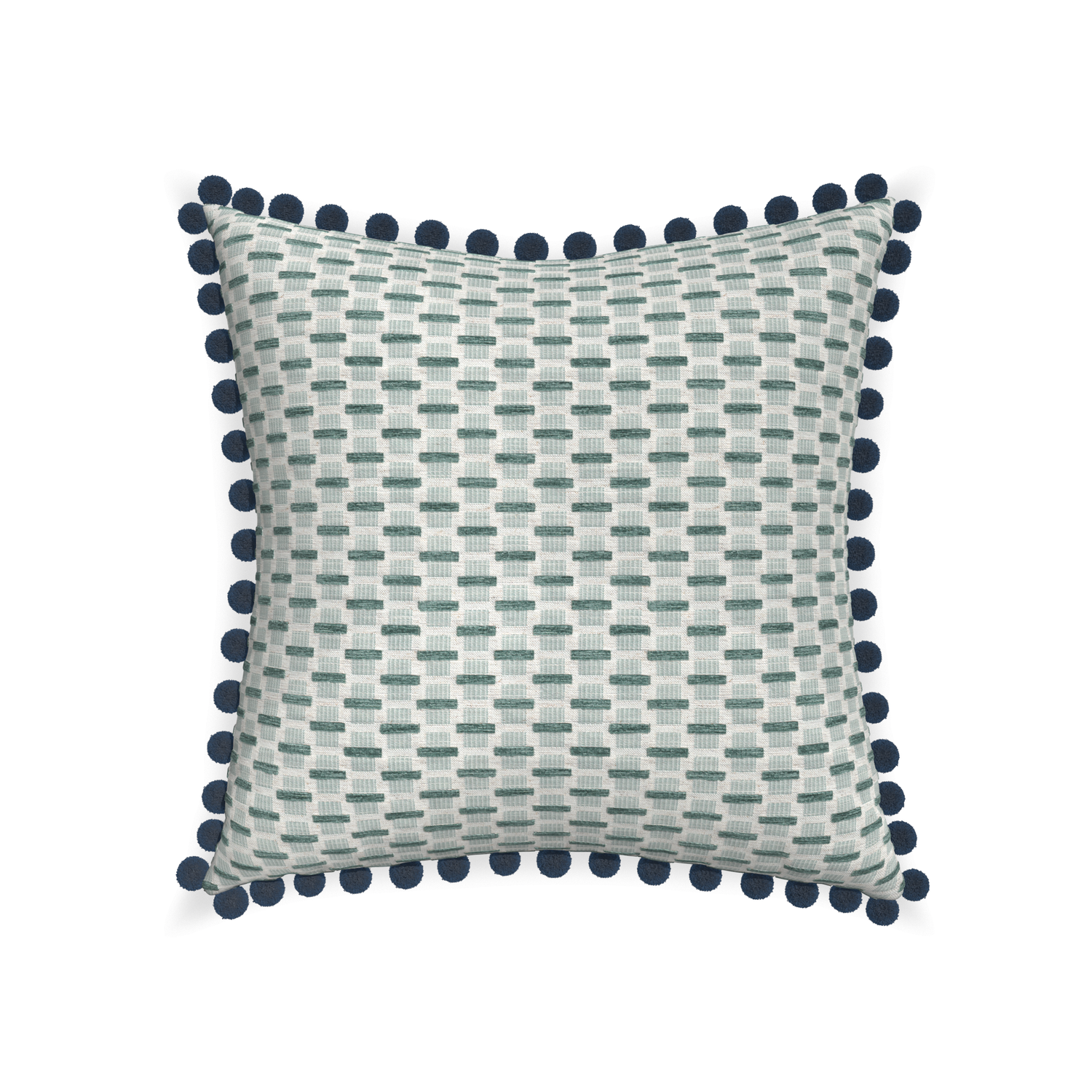 22-square willow mint custom green geometric chenillepillow with c on white background