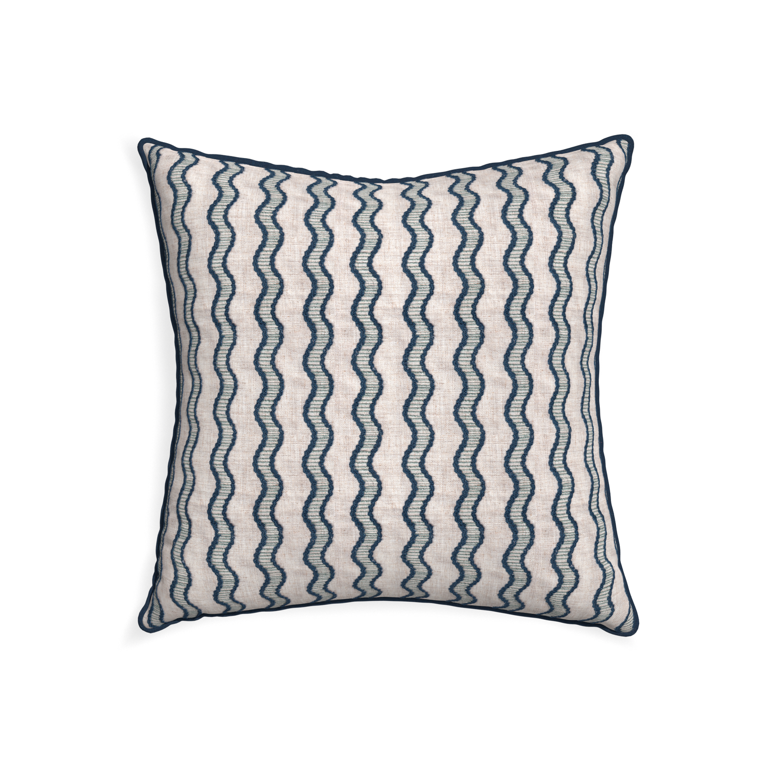 22-square beatrice custom embroidered wavepillow with c piping on white background