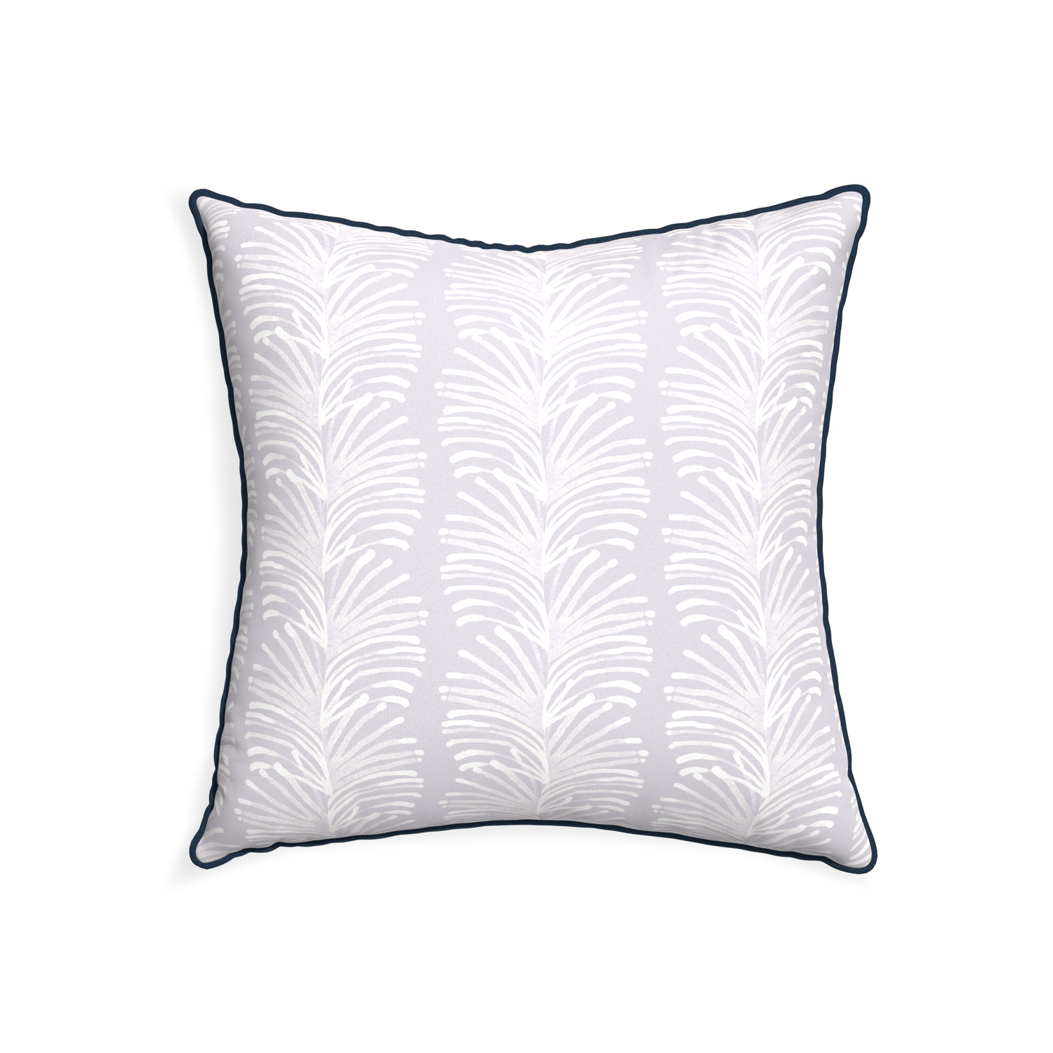 22-square emma lavender custom lavender botanical stripepillow with c piping on white background