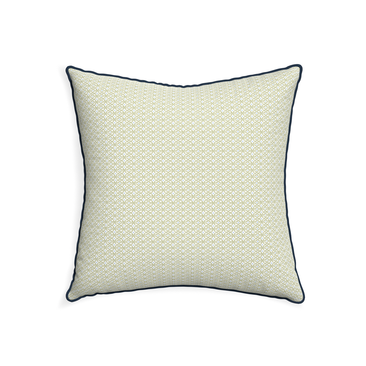22-square loomi moss custom moss green geometricpillow with c piping on white background