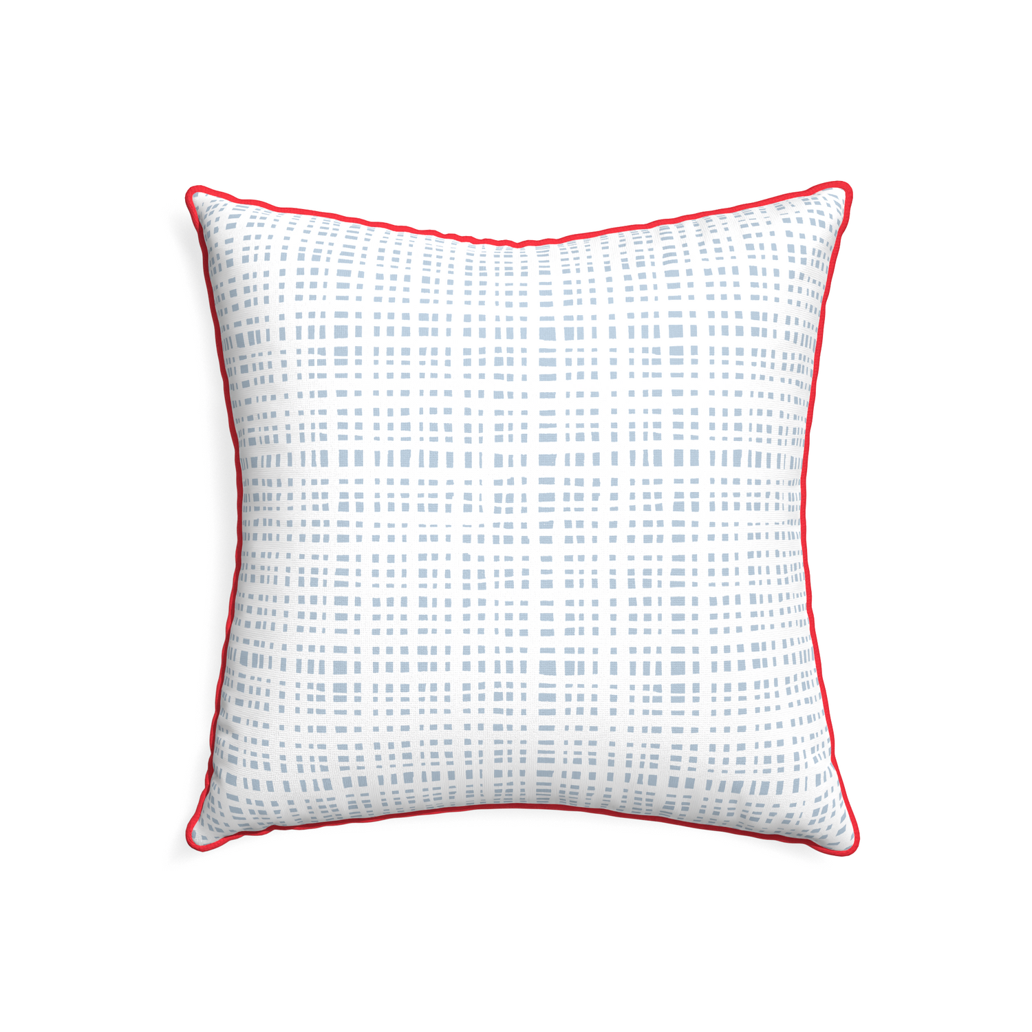 22-square ginger sky custom pillow with cherry piping on white background