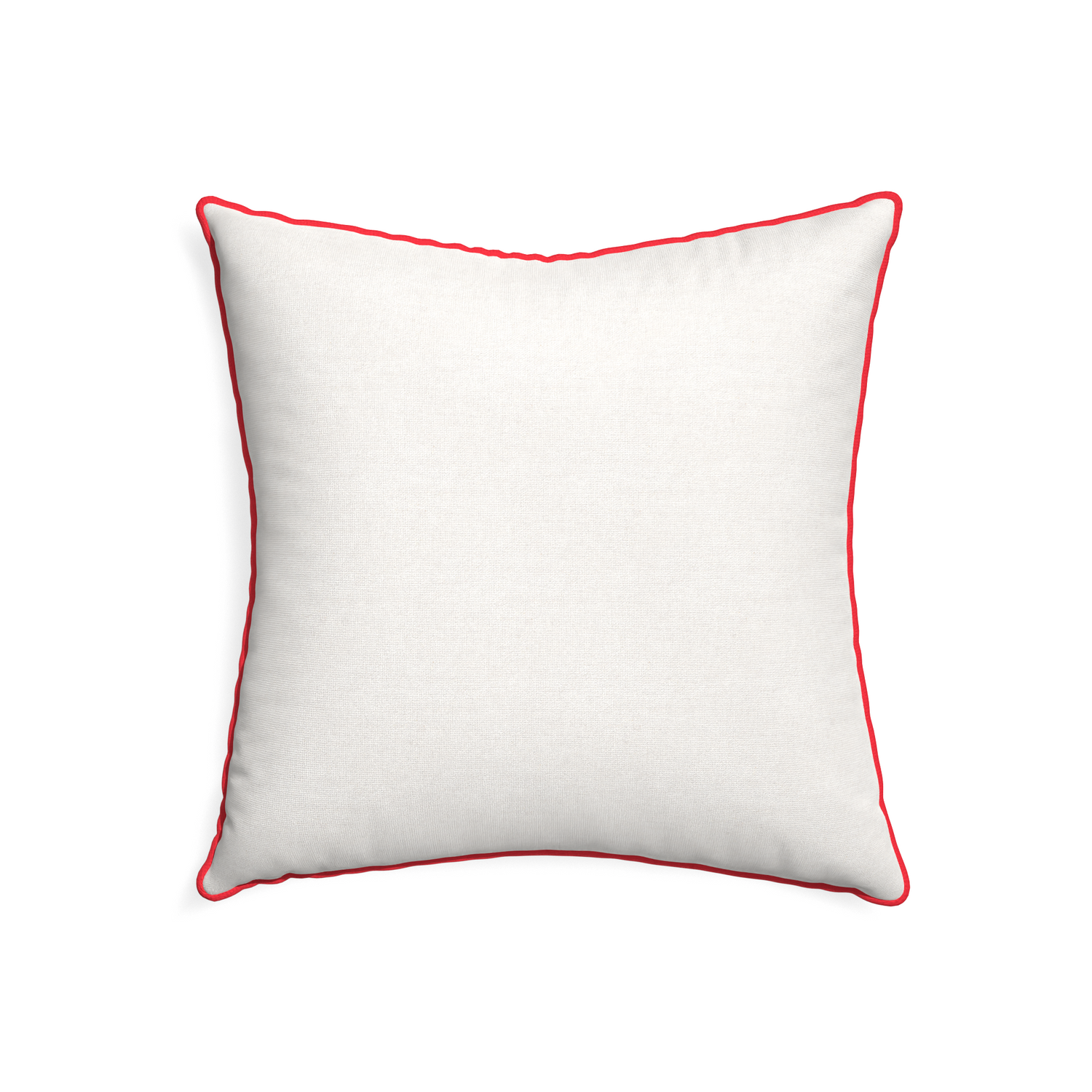 22-square flour custom pillow with cherry piping on white background